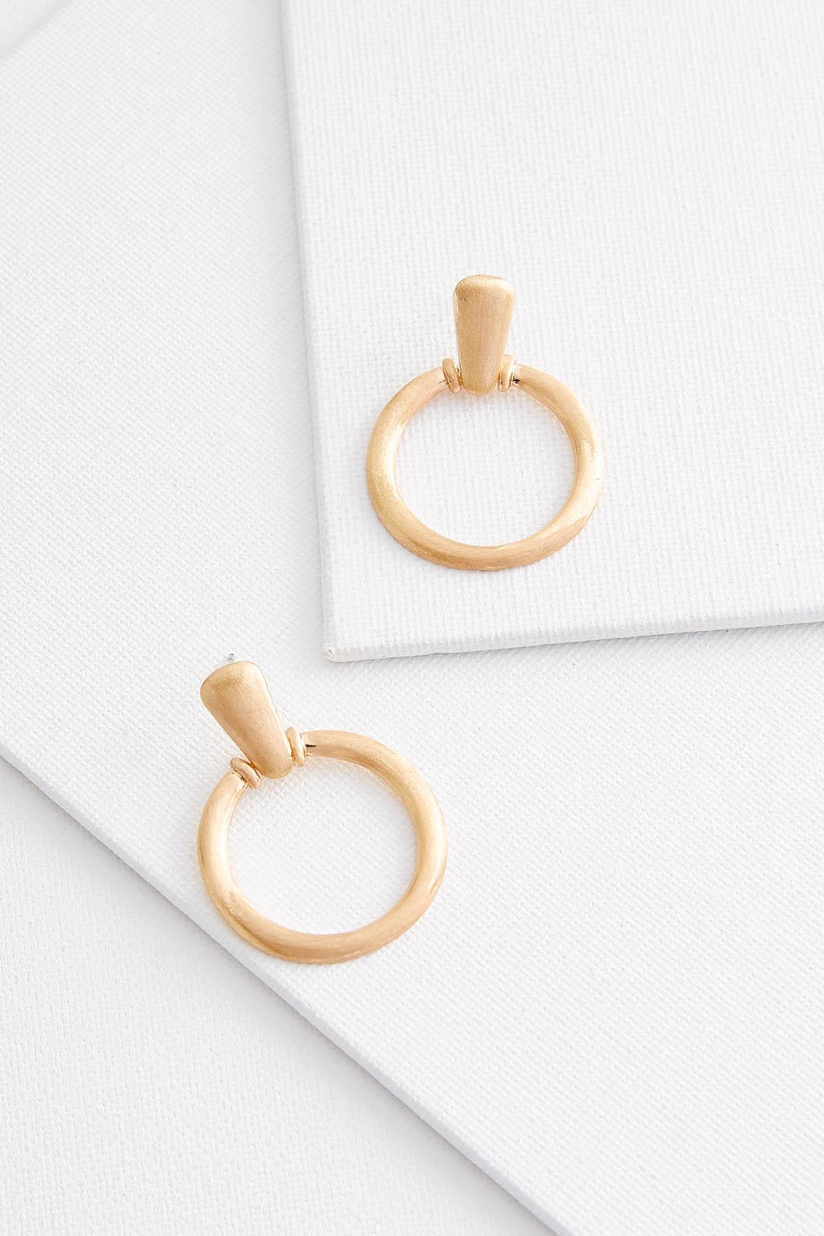 Versona Brushed Gold Door Knocker Earrings