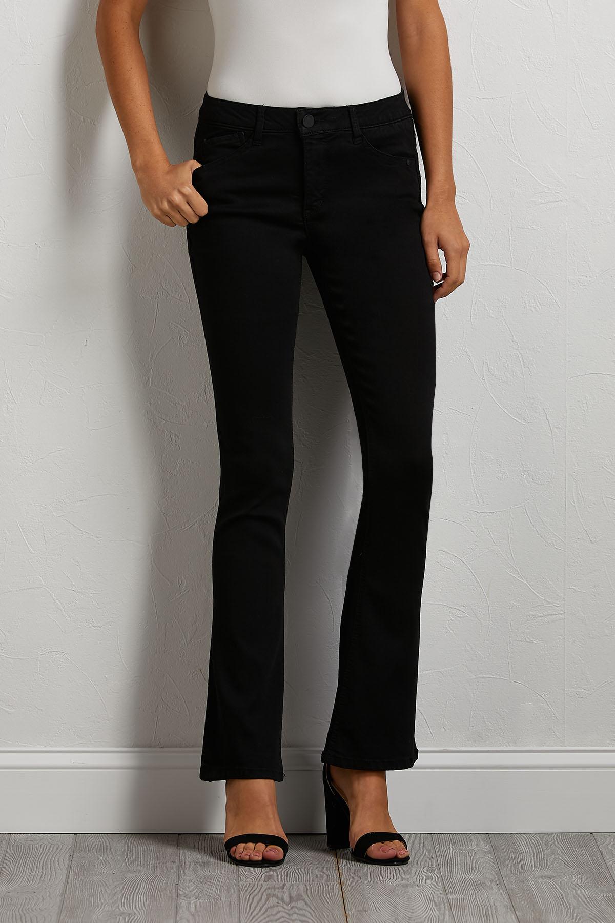 black bootcut jeans high waisted