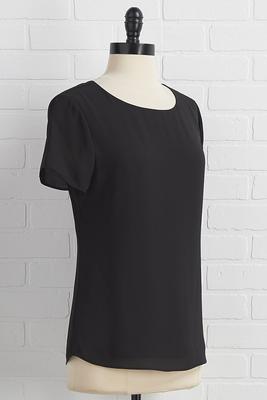 woven scoop neck top