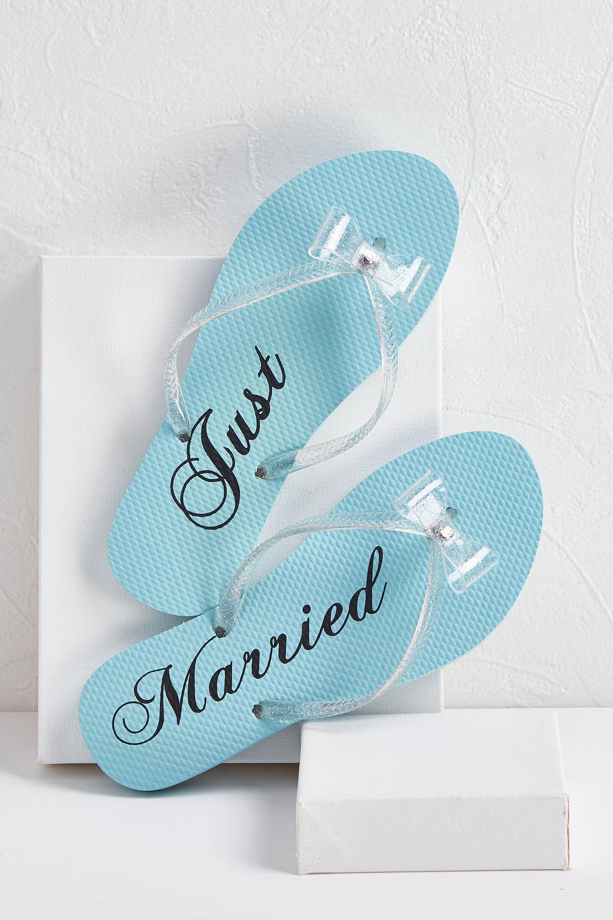 just married flip flops