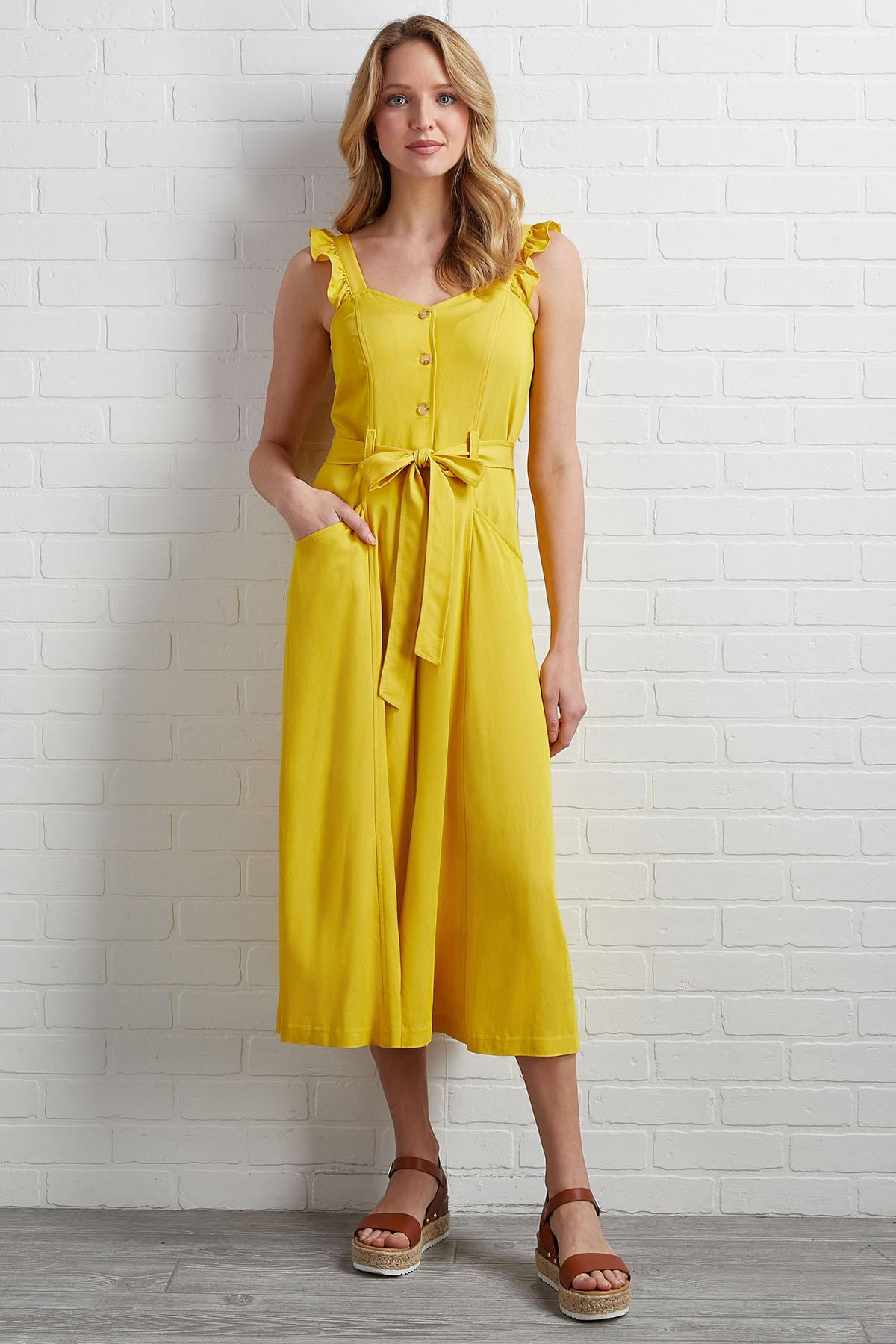 yellow jumpsuit dress