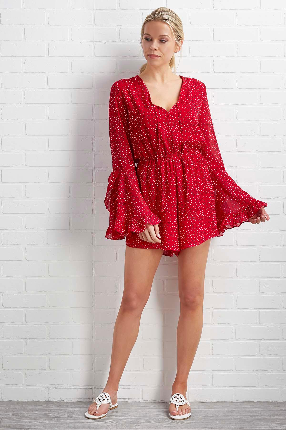 all red romper