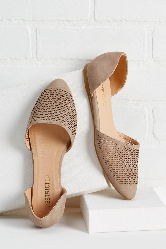 white perforated flats