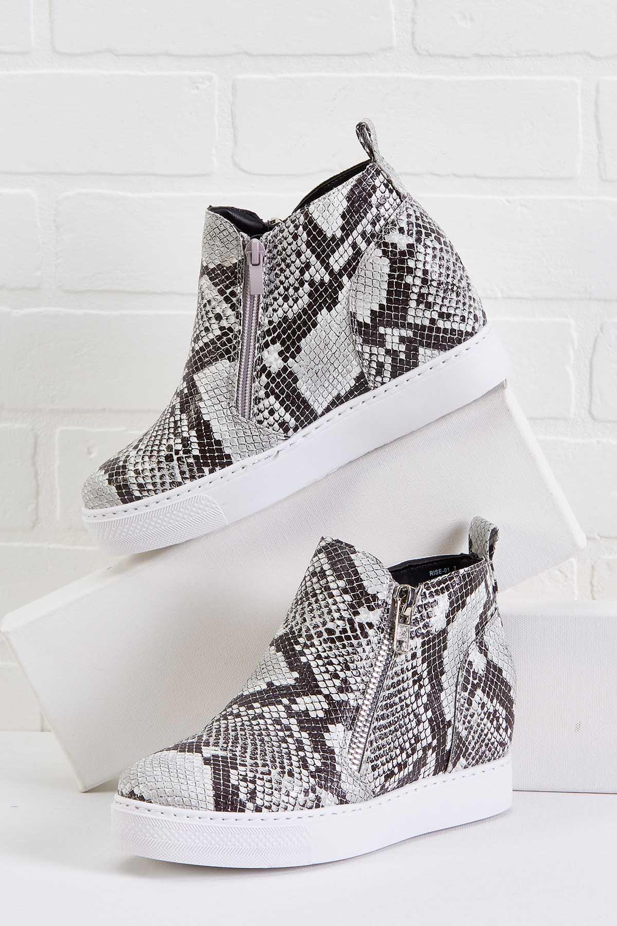 snake wedge sneakers