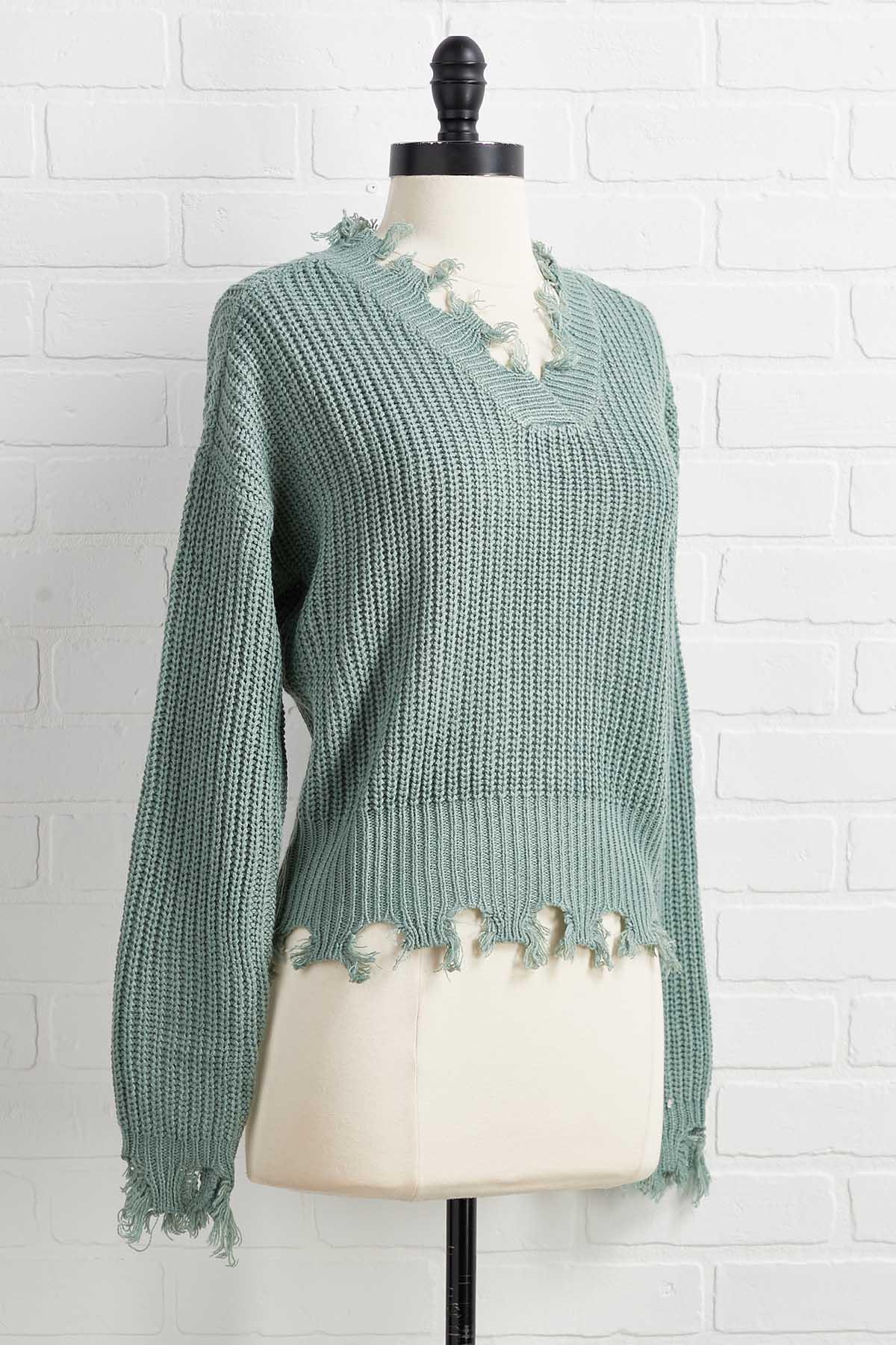 distressed sweater
