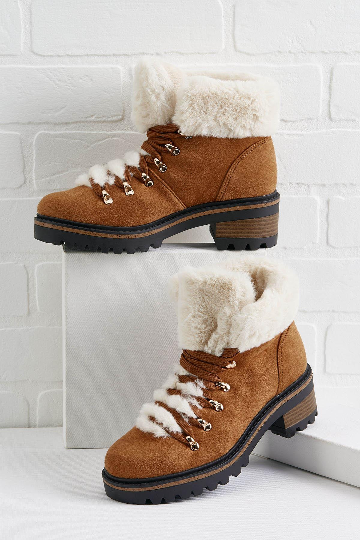 fur hiking boots