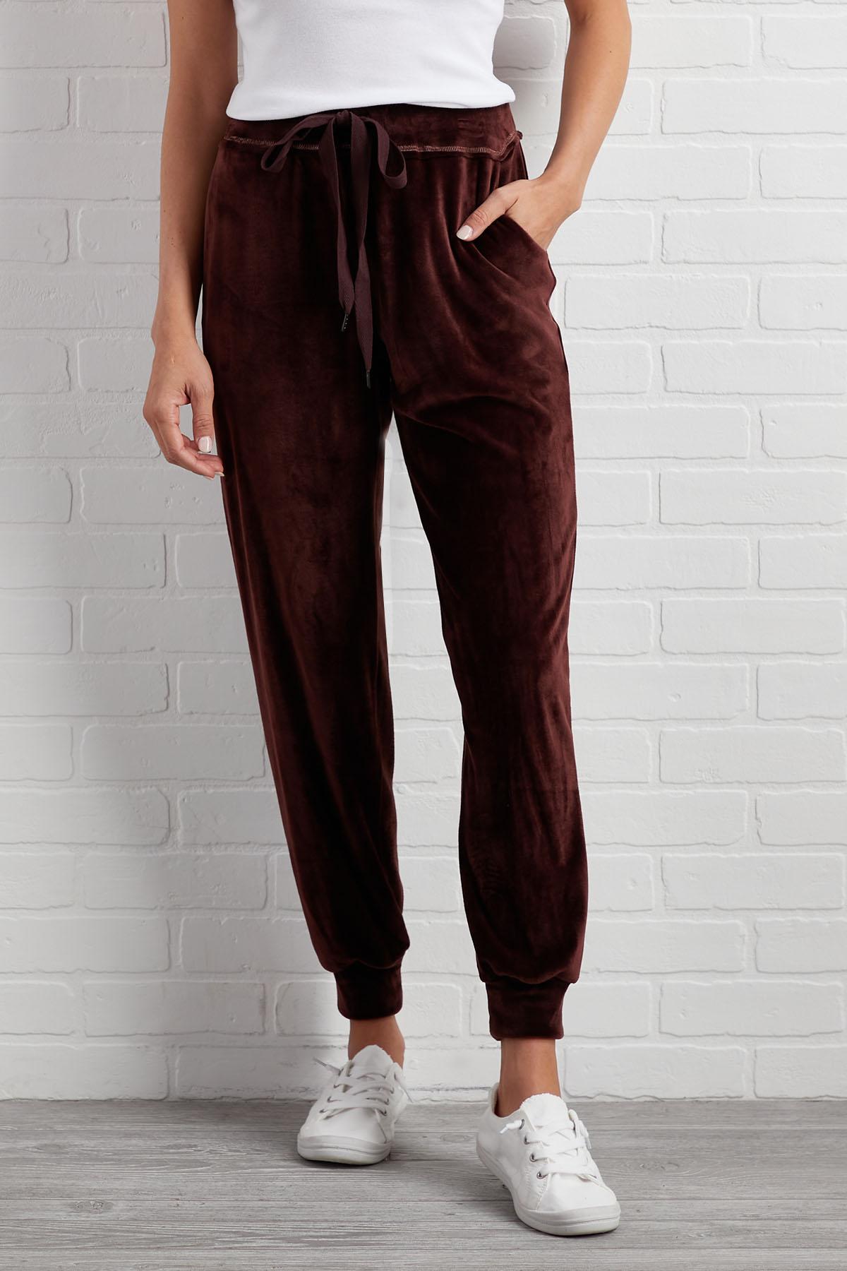 chocolate brown joggers womens