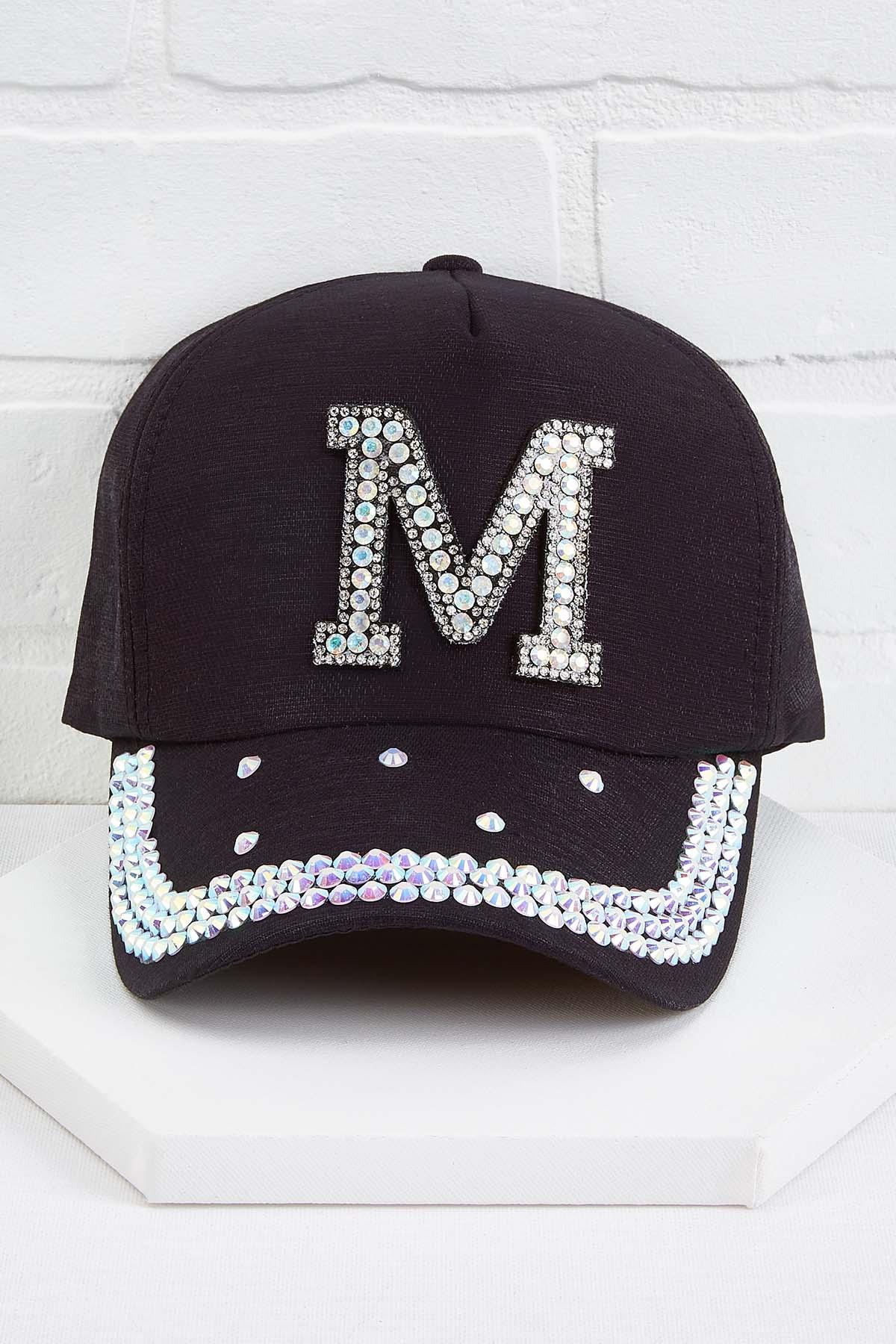 Versona m initial bling baseball cap