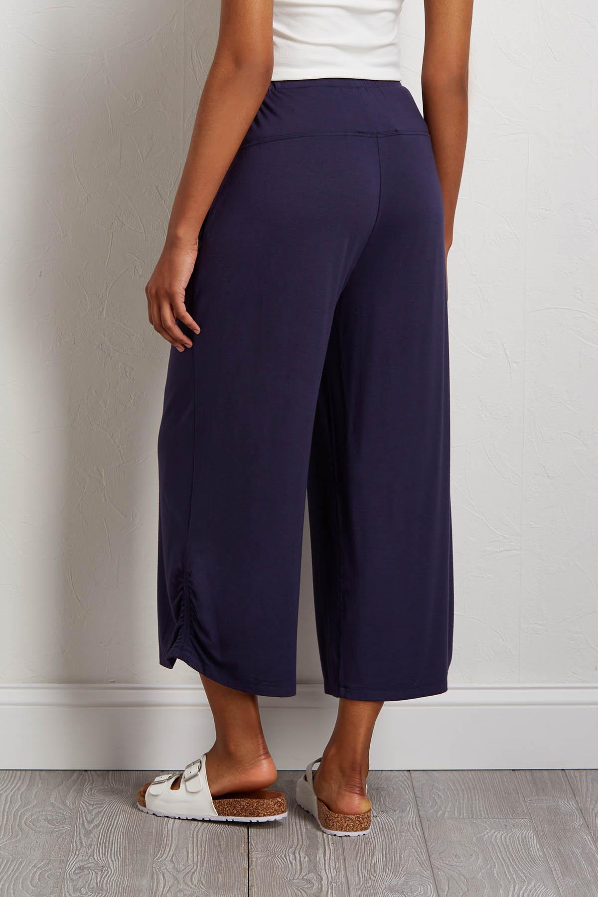 navy cropped pants
