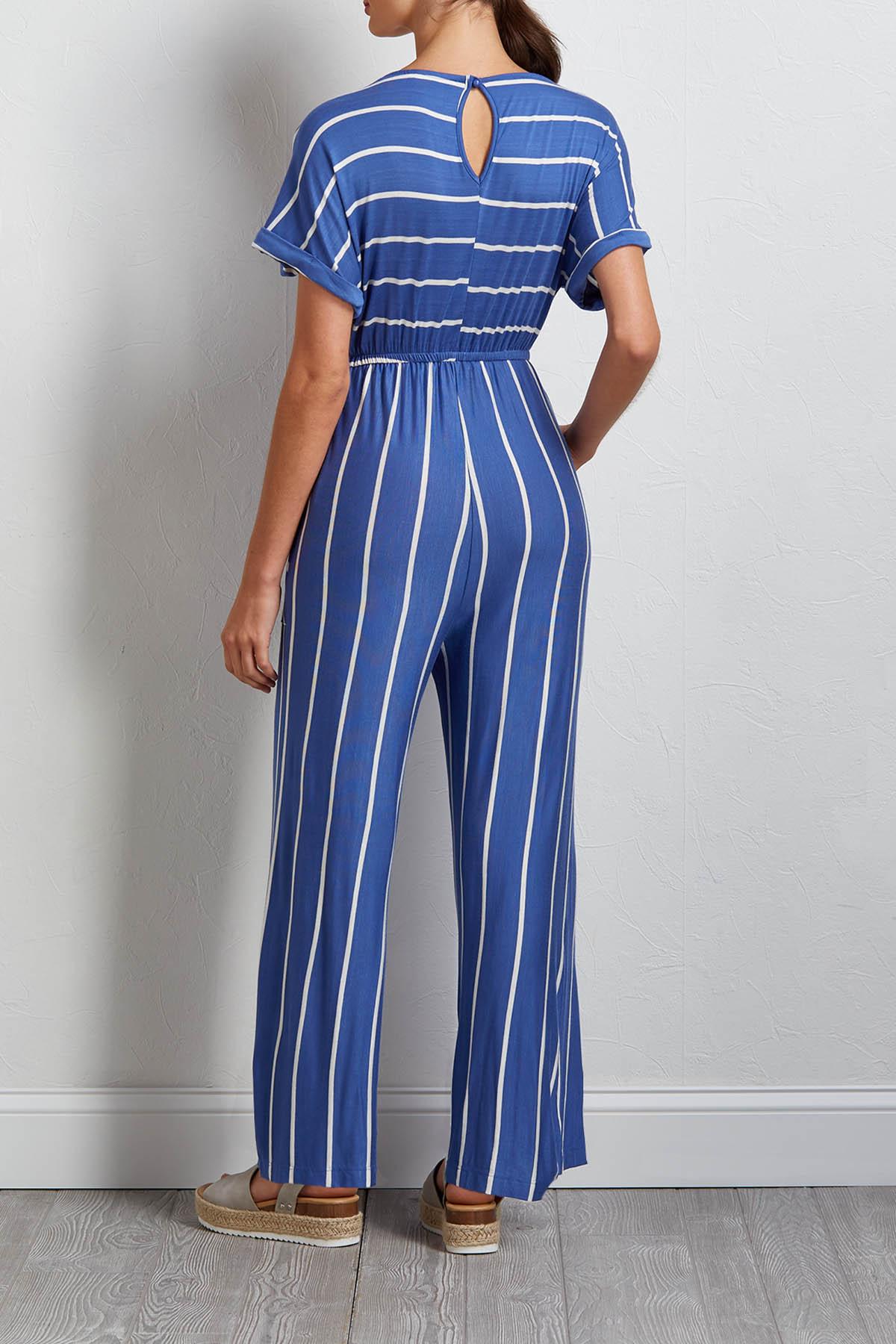 Versona denim stripe jumpsuit