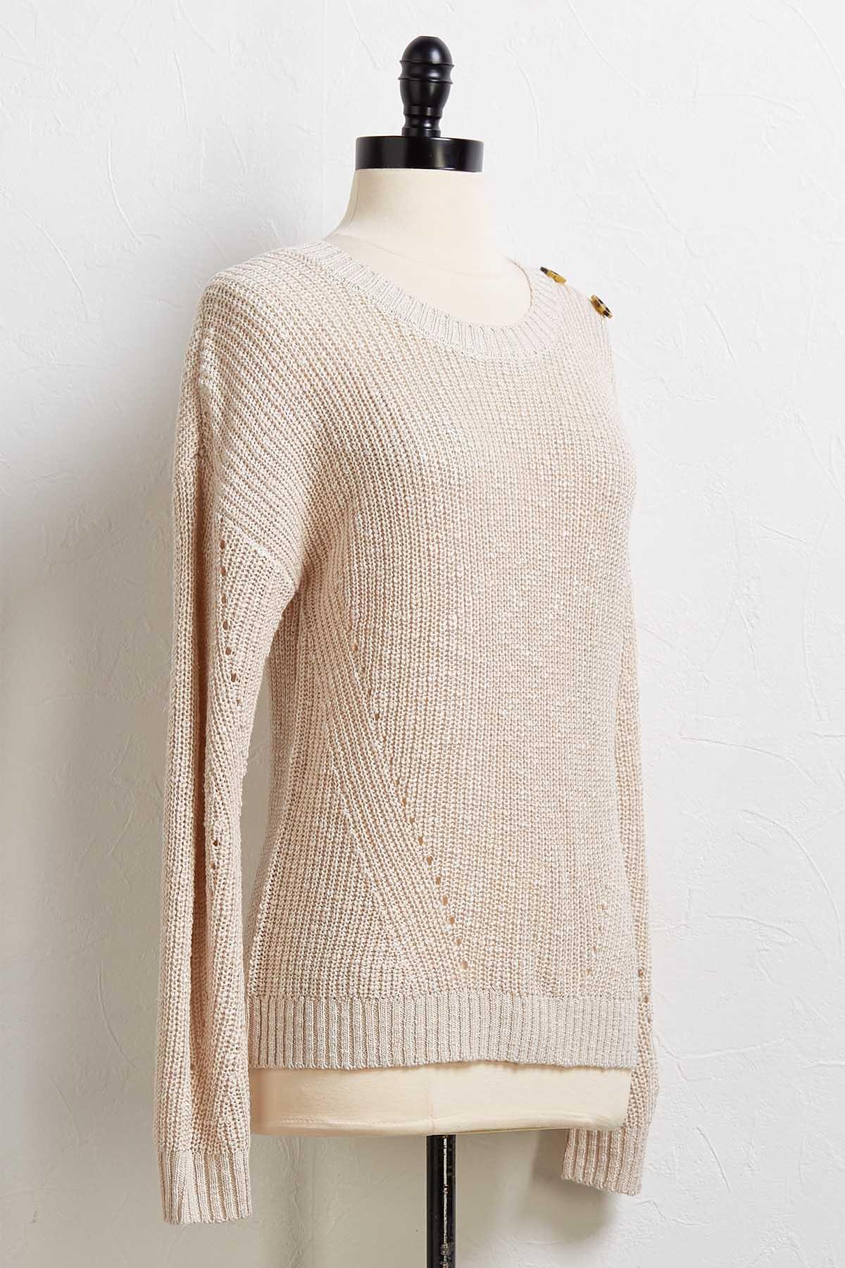 Versona button shoulder sweater