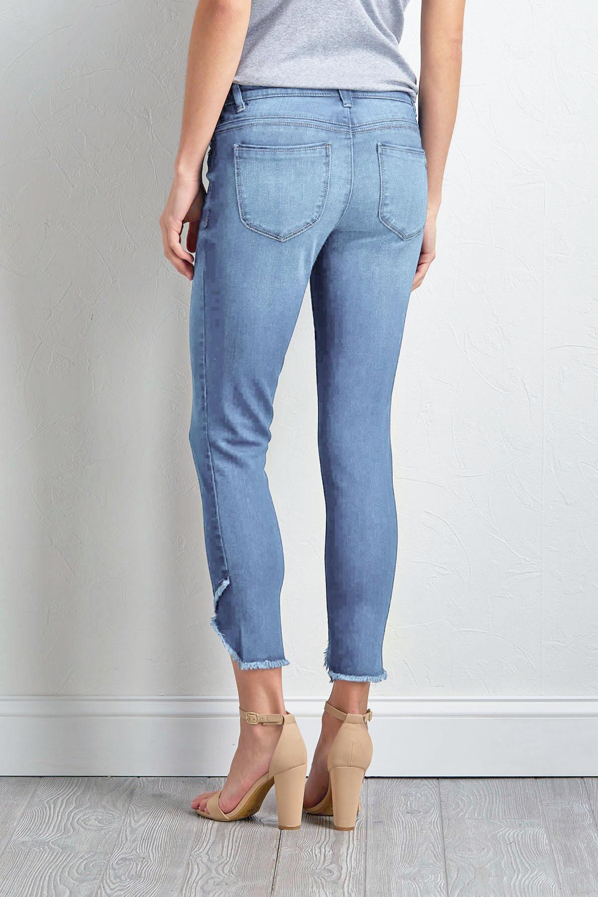 Versona tulip frayed highrise jeans