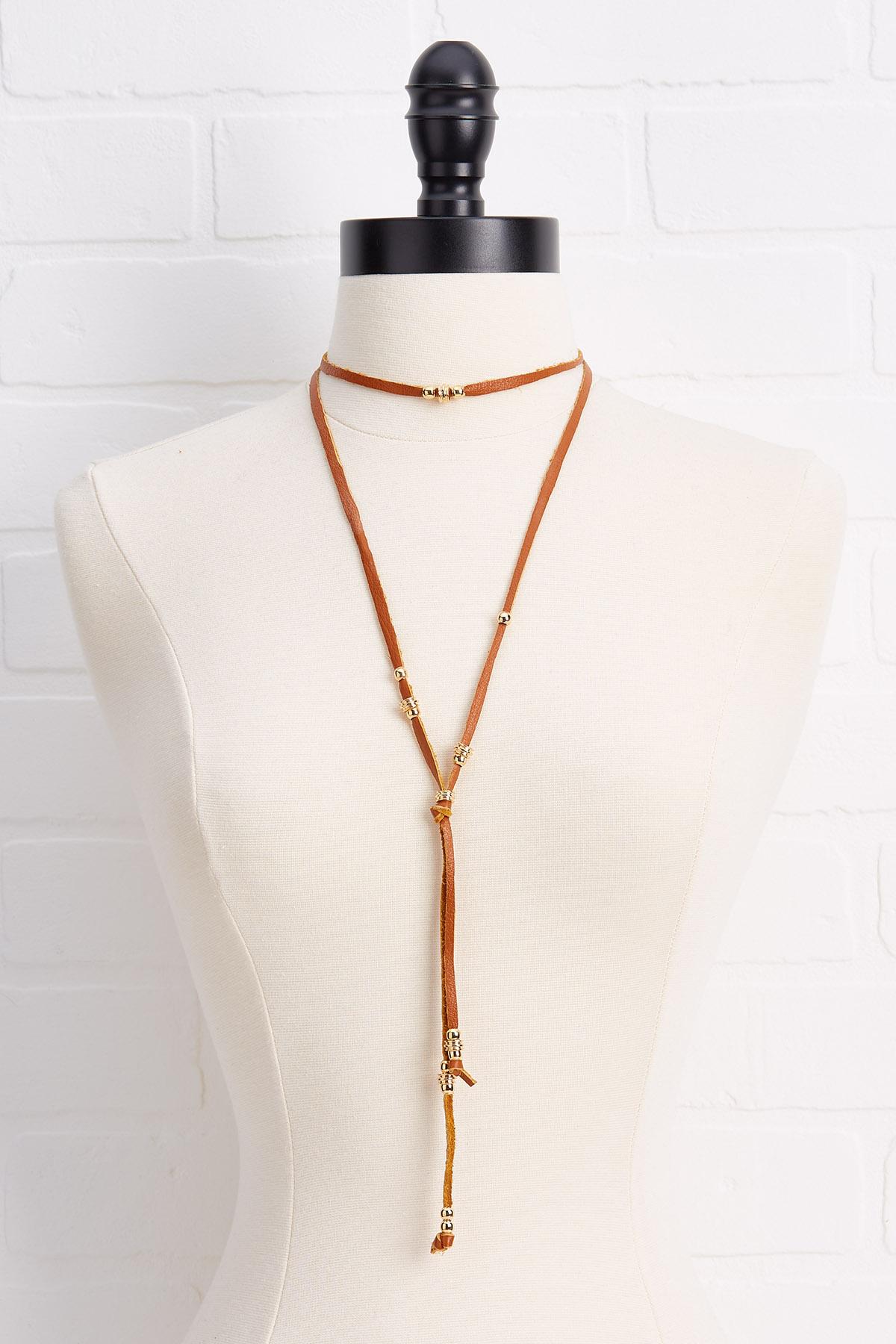 Versona suede beaded necklace