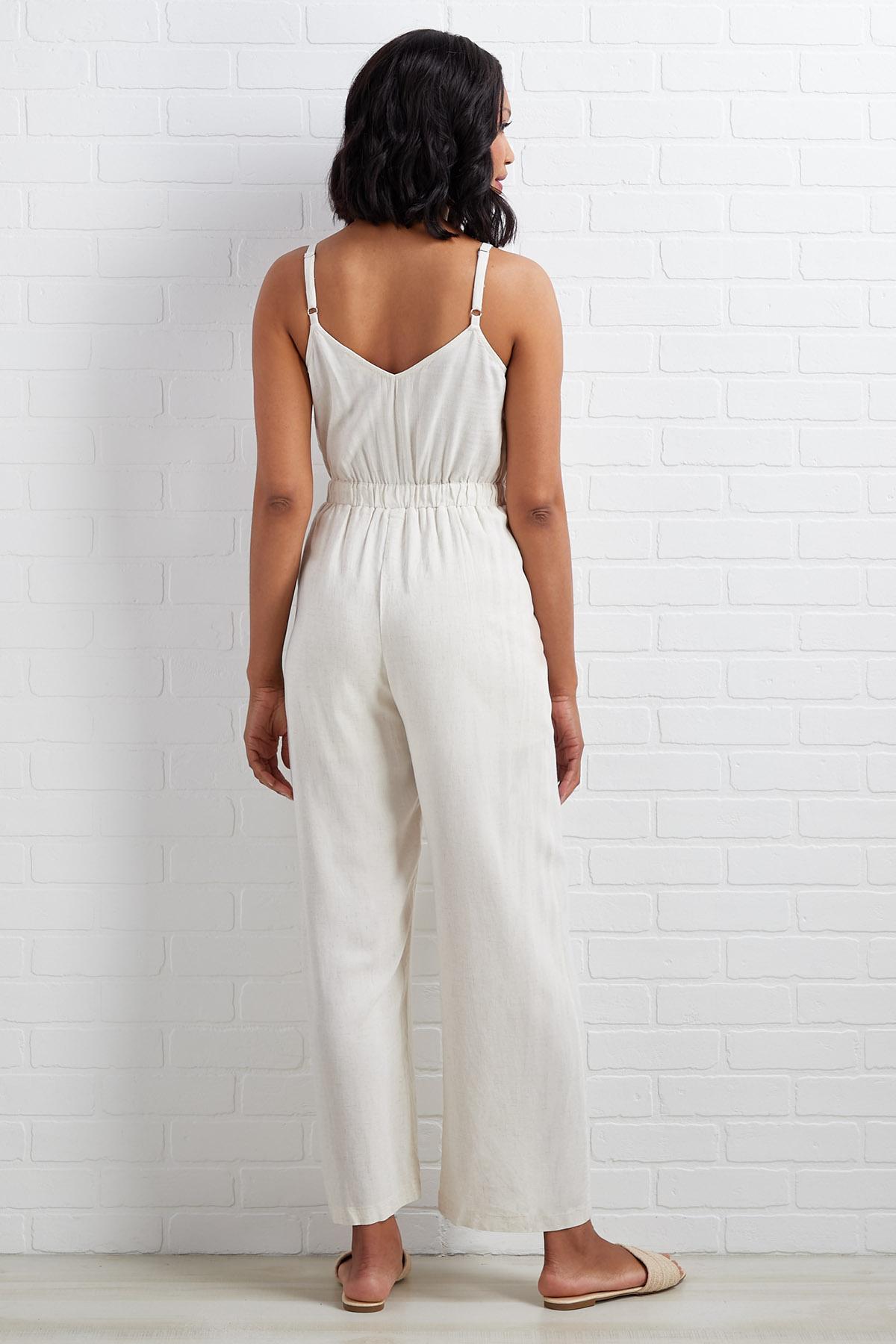 Versona loving in linen jumpsuit