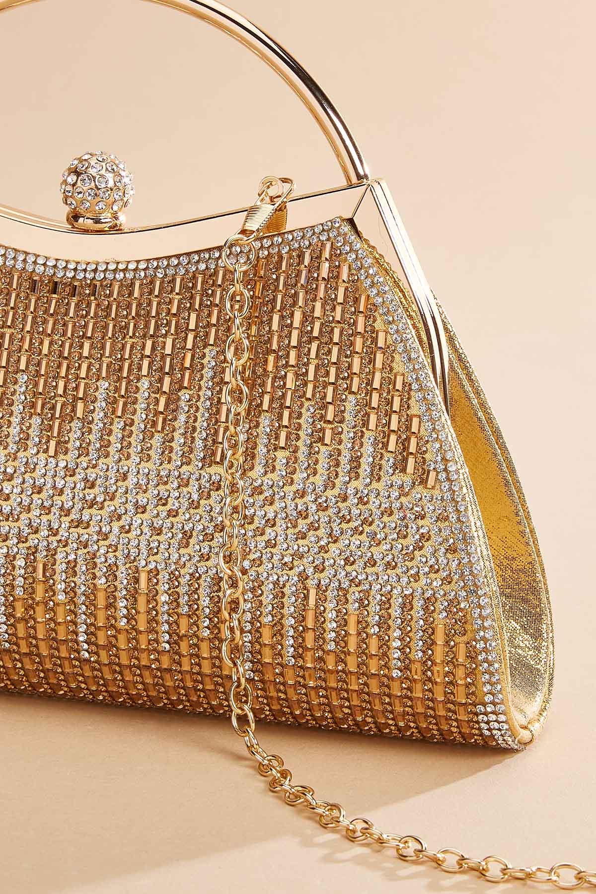 Versona | two tone metal frame handbag