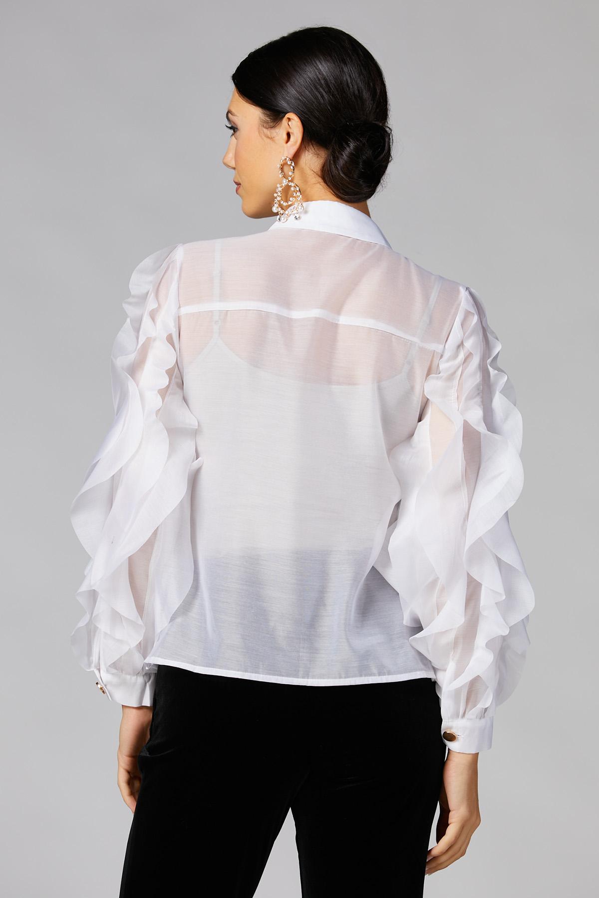 Versona caché ruffled organza blouse