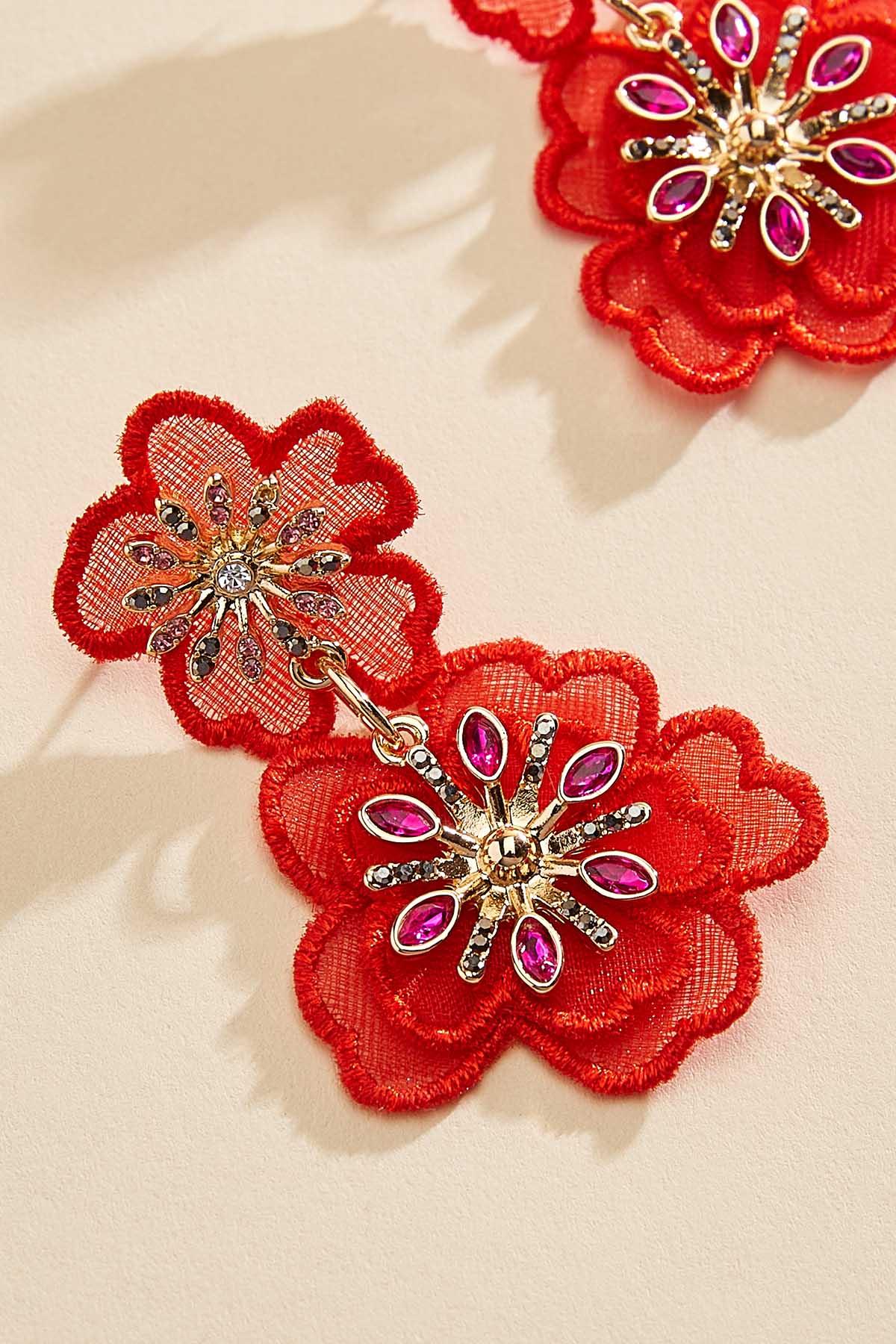Versona fabric flower earrings