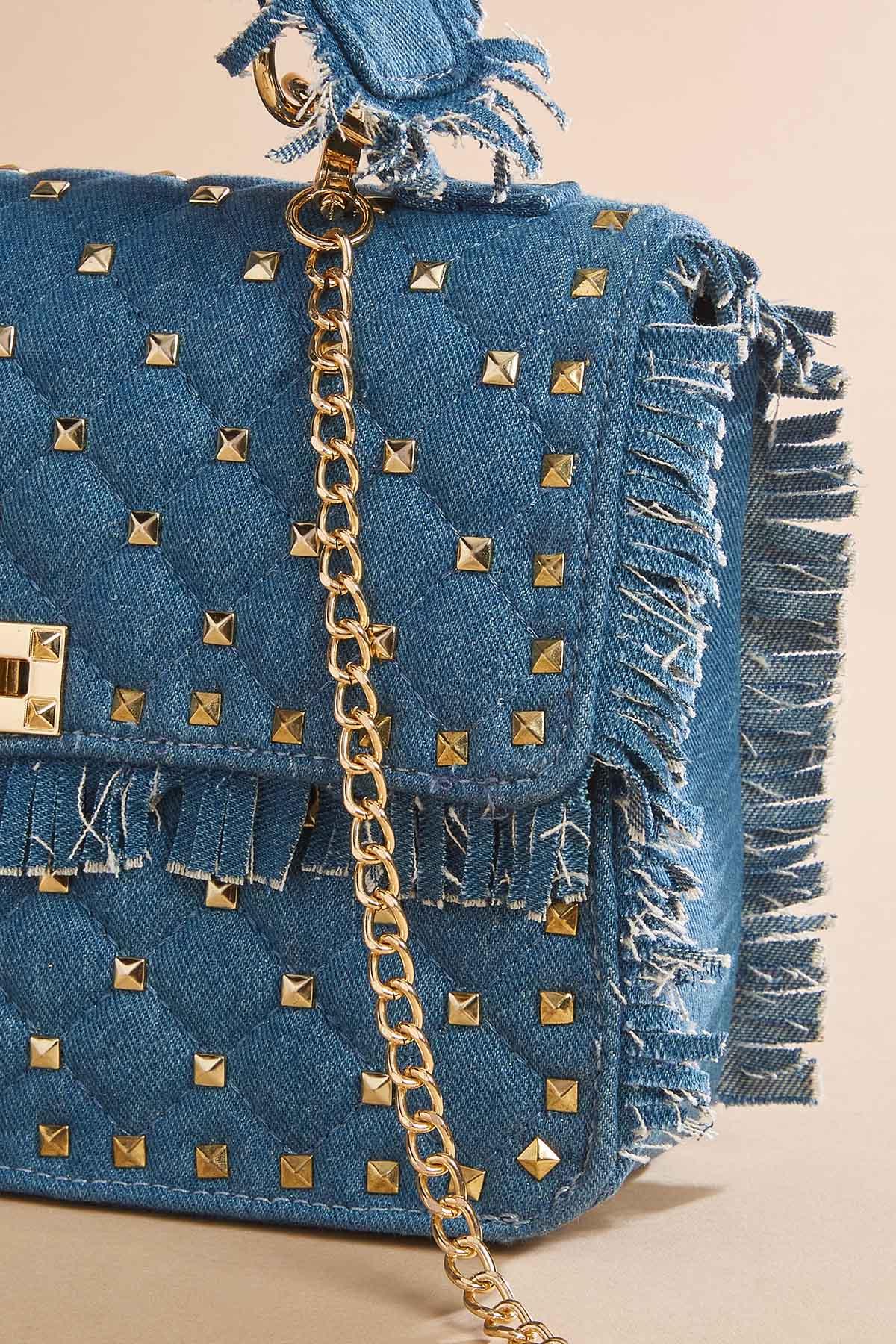 Versona studded denim crossbody