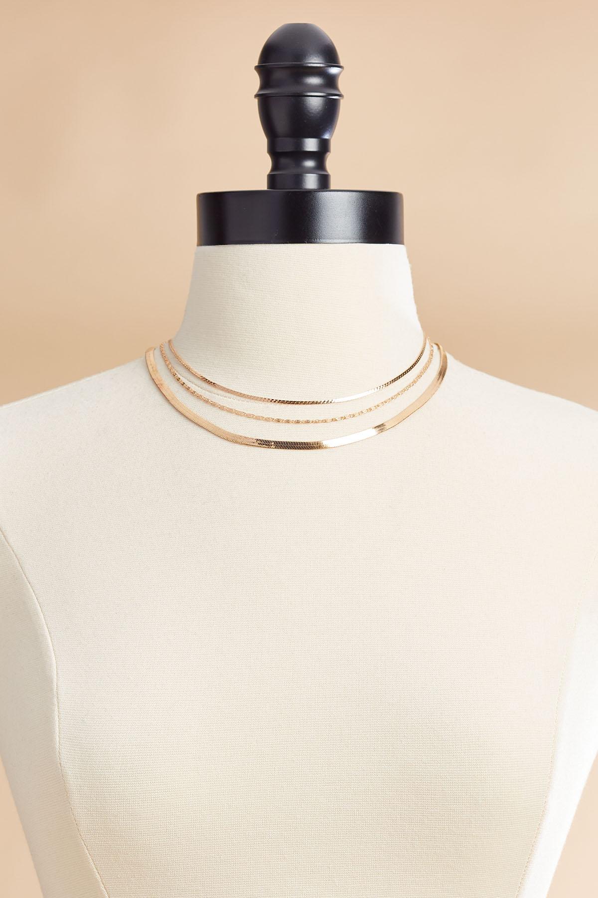 Versona herringbone layered necklace