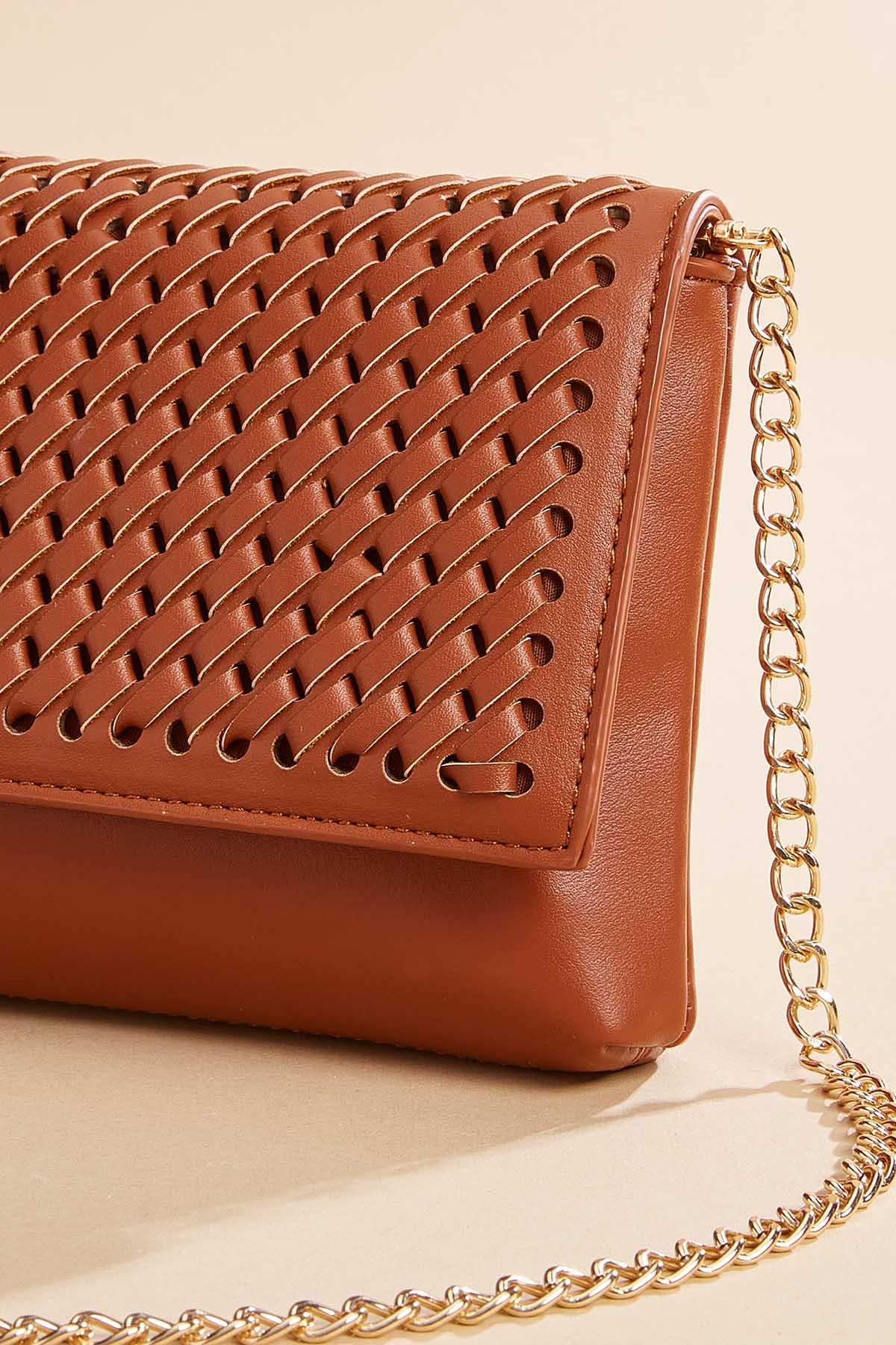 Versona faux leather basket weave crossbody