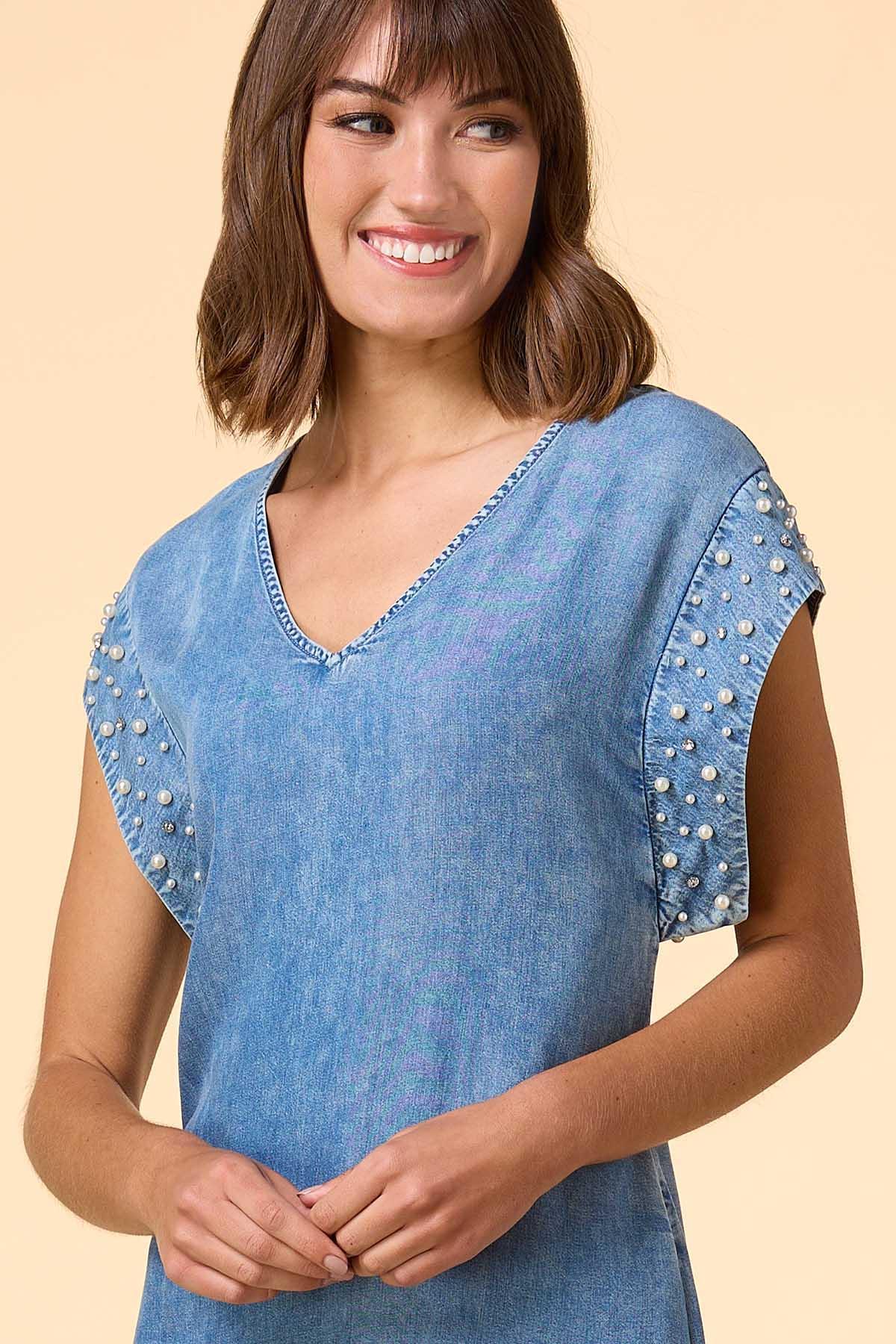 BACK OPEN PEARL VELOR DRESS (BLU) スーツ・フォーマル・ドレス - スーツ・フォーマル・ドレス