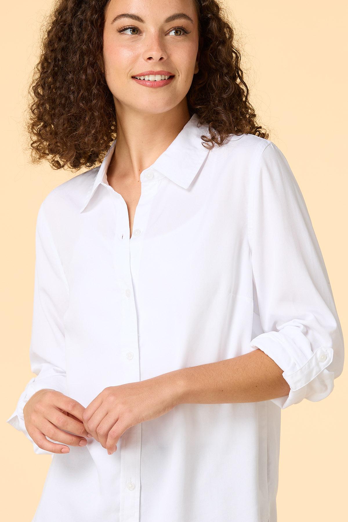 トップス BRIGHT OVER SHIRT Versona | bright white button down shirt