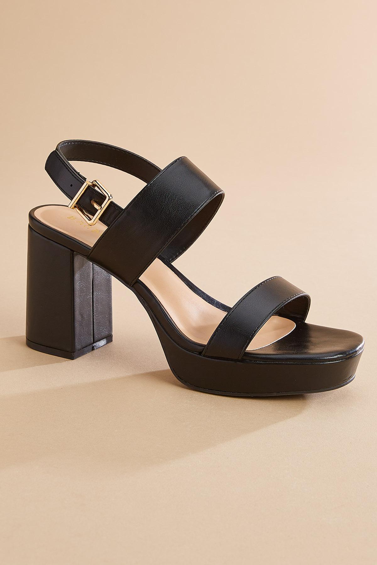 Versona faux leather ankle strap platform heels