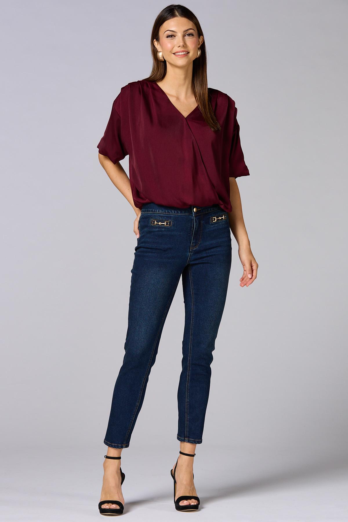 Versona | cache solid bubble hem top