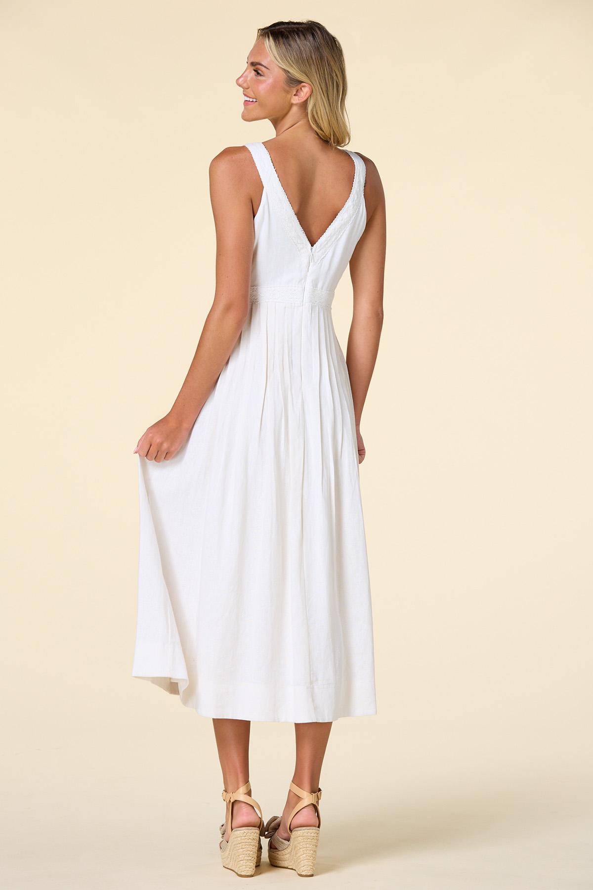 Versona | pleat talk linen midi dress