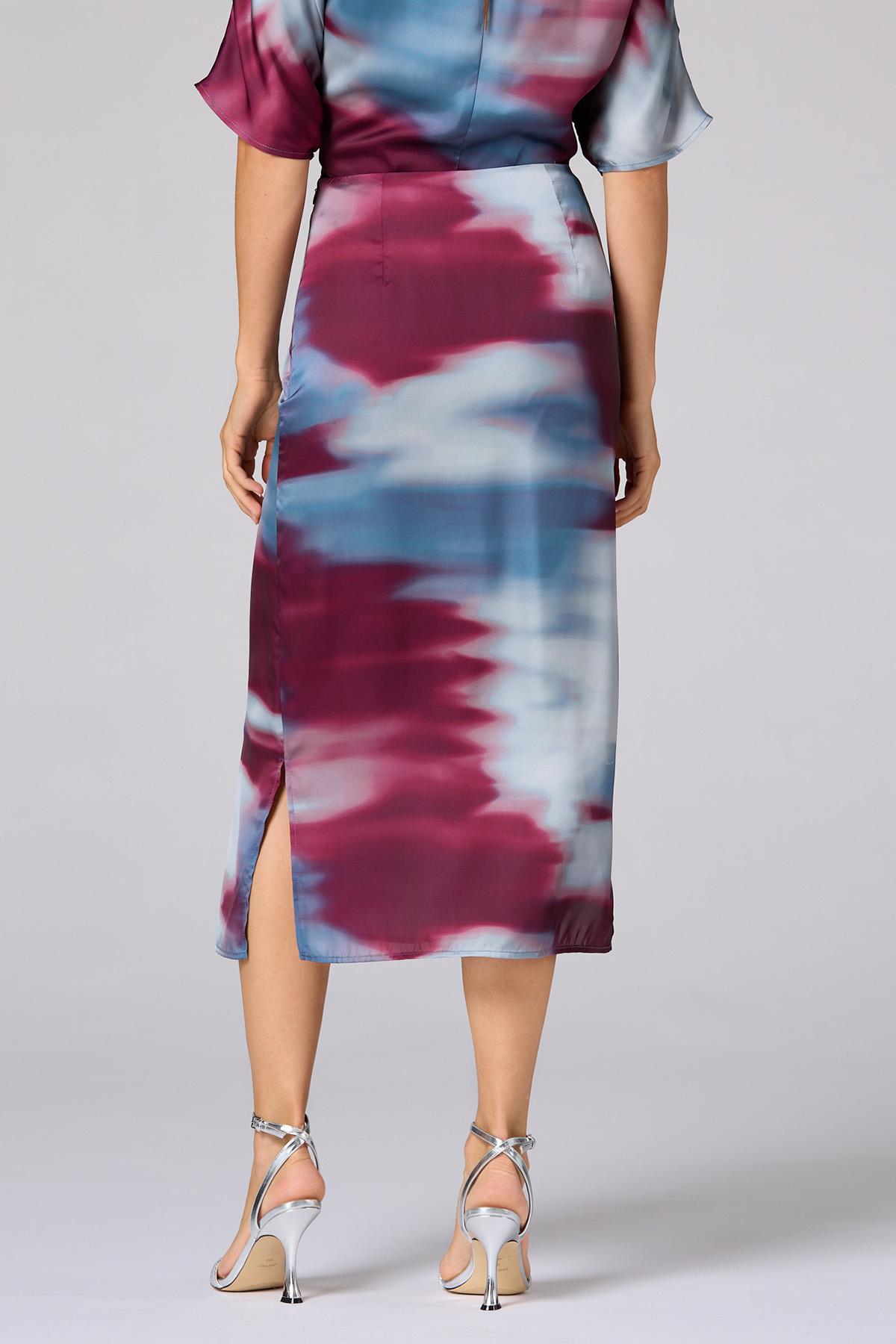 Versona | cache tie dye satin maxi skirt