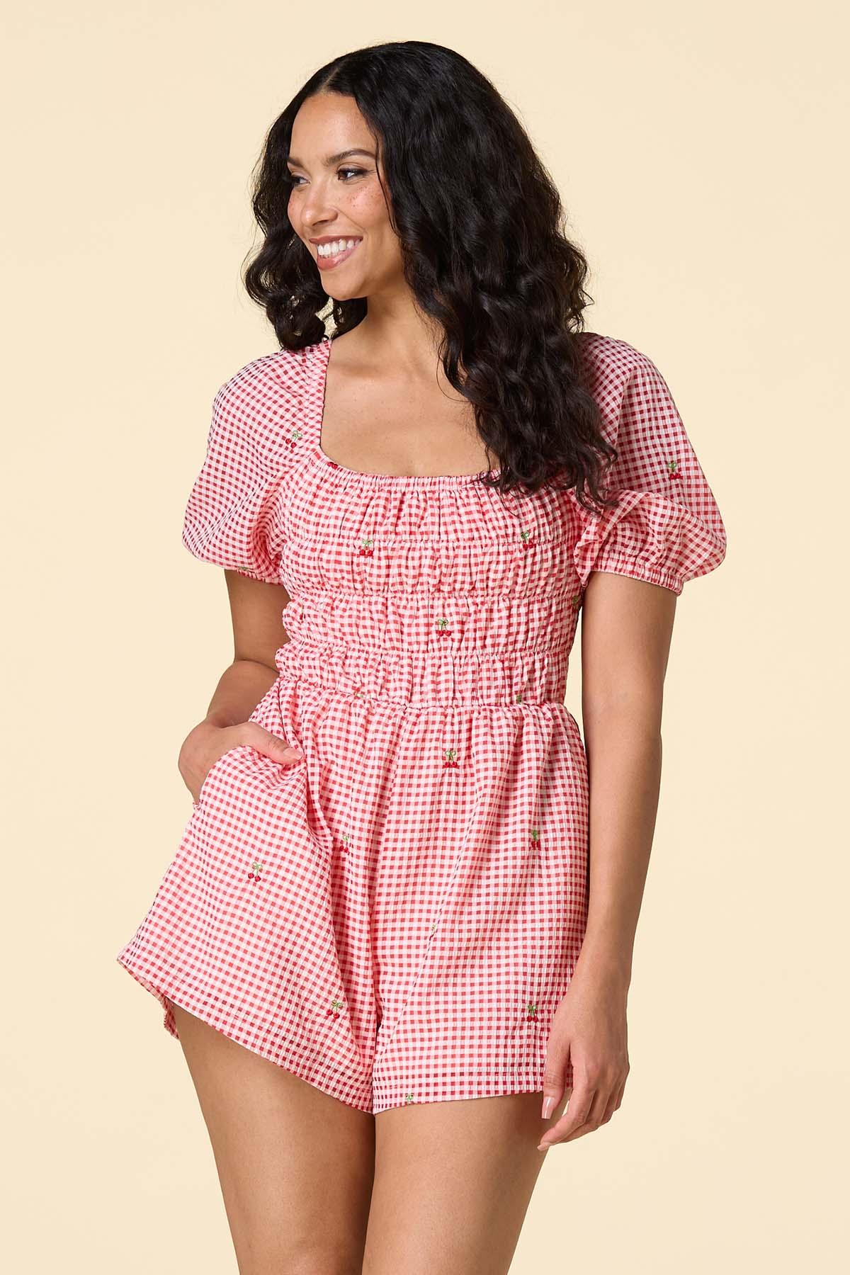 Two-Tone Ribbon Romper 【公式通販】