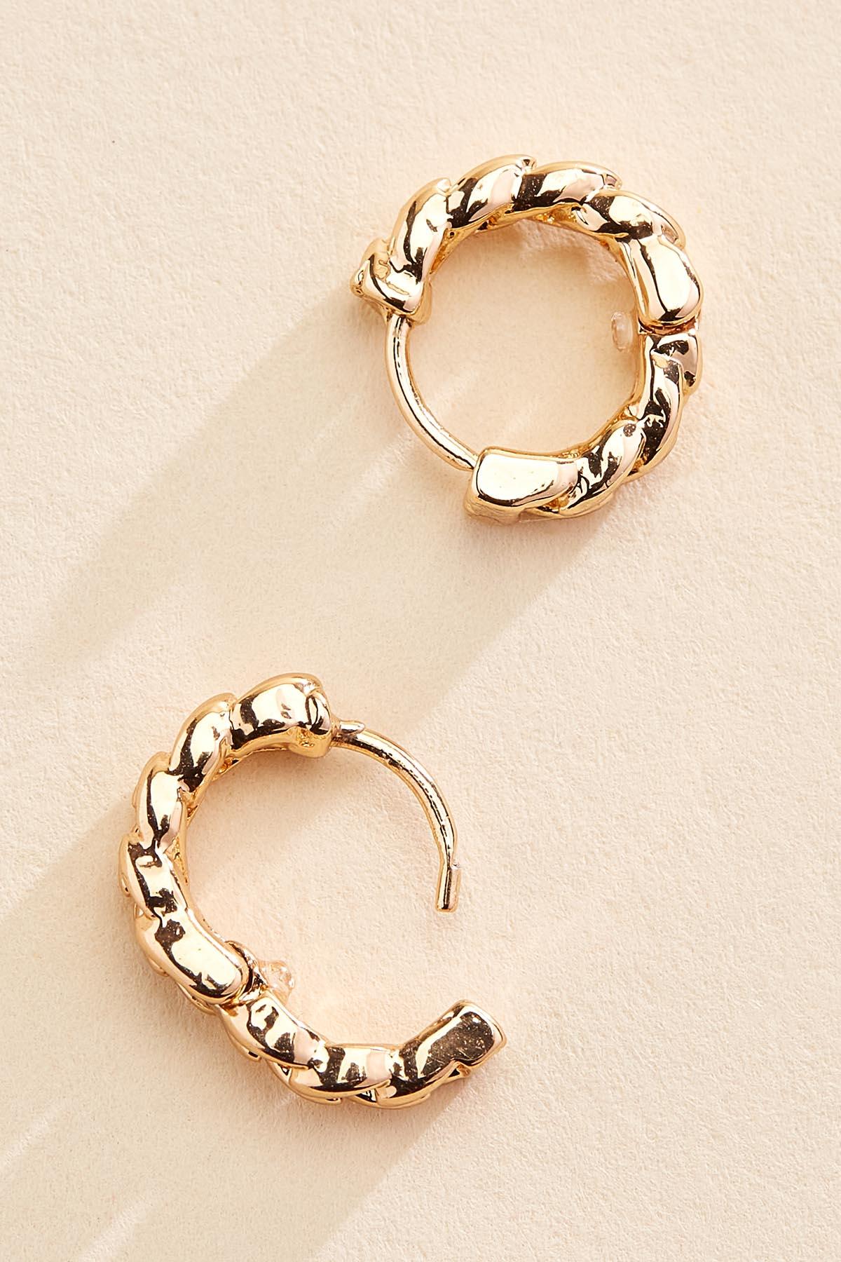 Versona silver dainty chain huggie hoop earrings