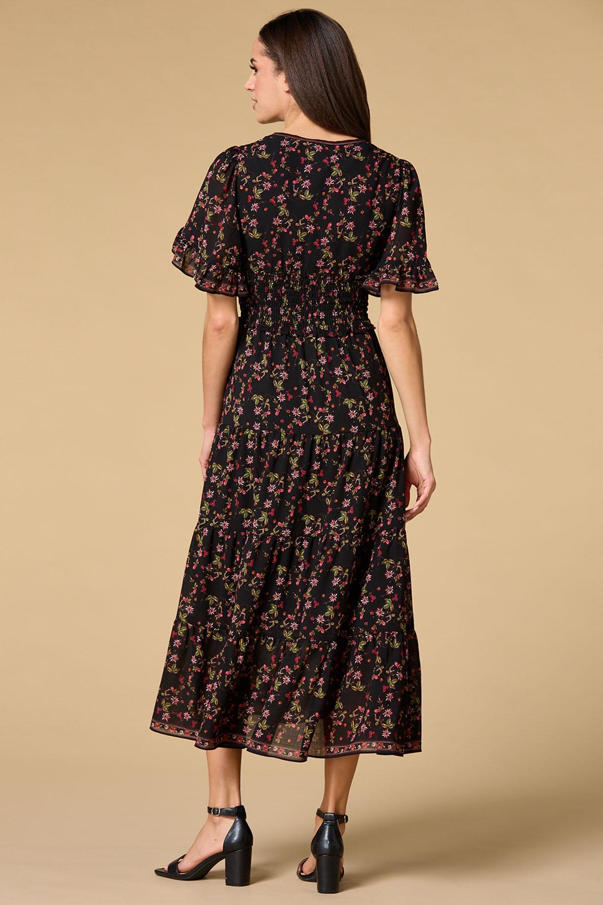 Secret Garden Maxi Dress - Black