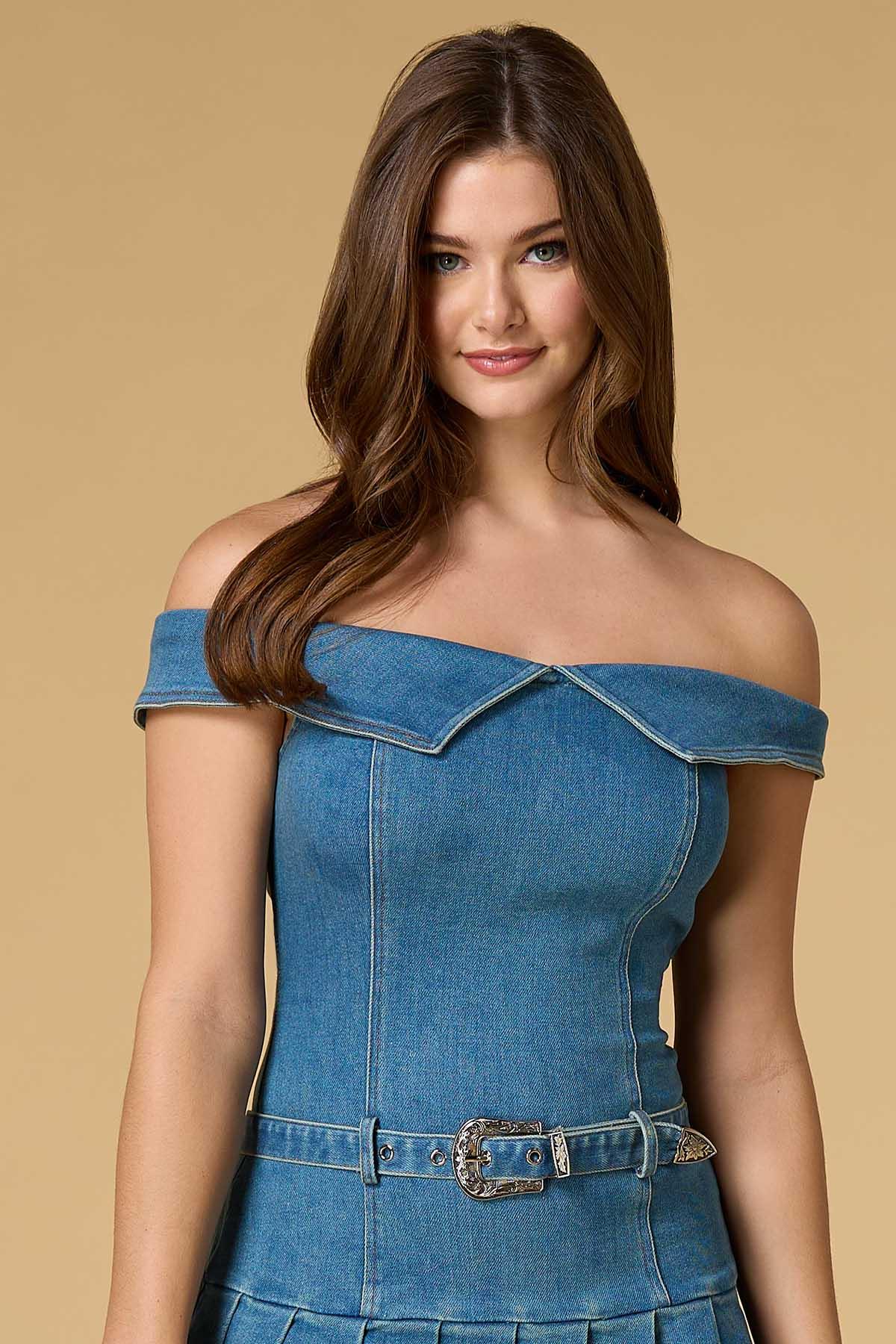 white christmas dresses Malibu Dream Denim Mini Dress by 75 Denim / L by 75 Degrees and Fuzzy main image 0