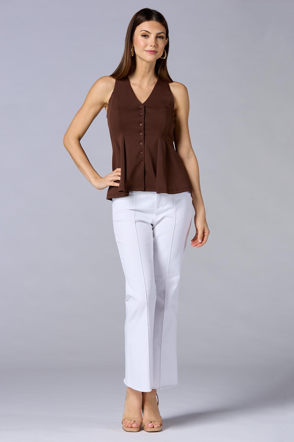 Versona | cache peplum hem knit vest