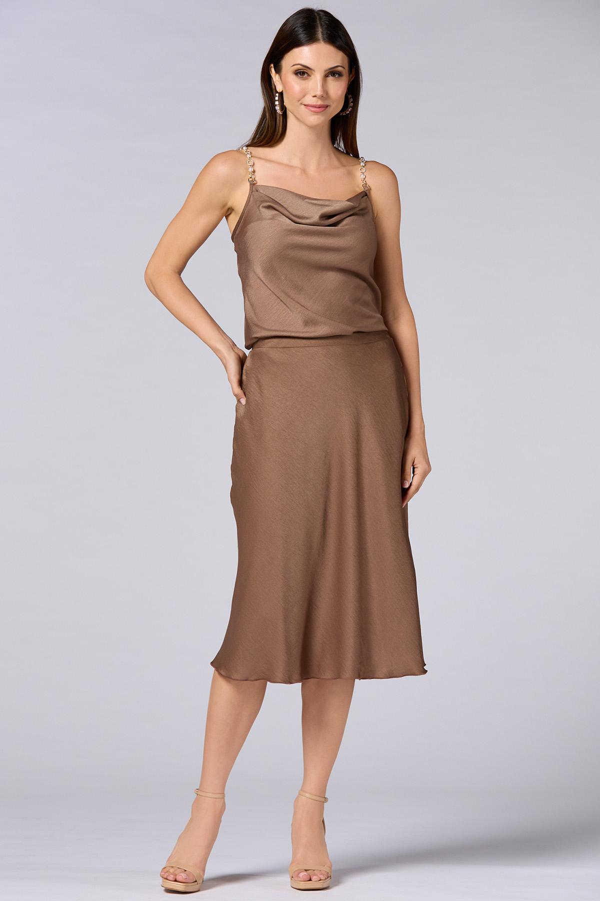 mori① Versona | cache midi slip skirt