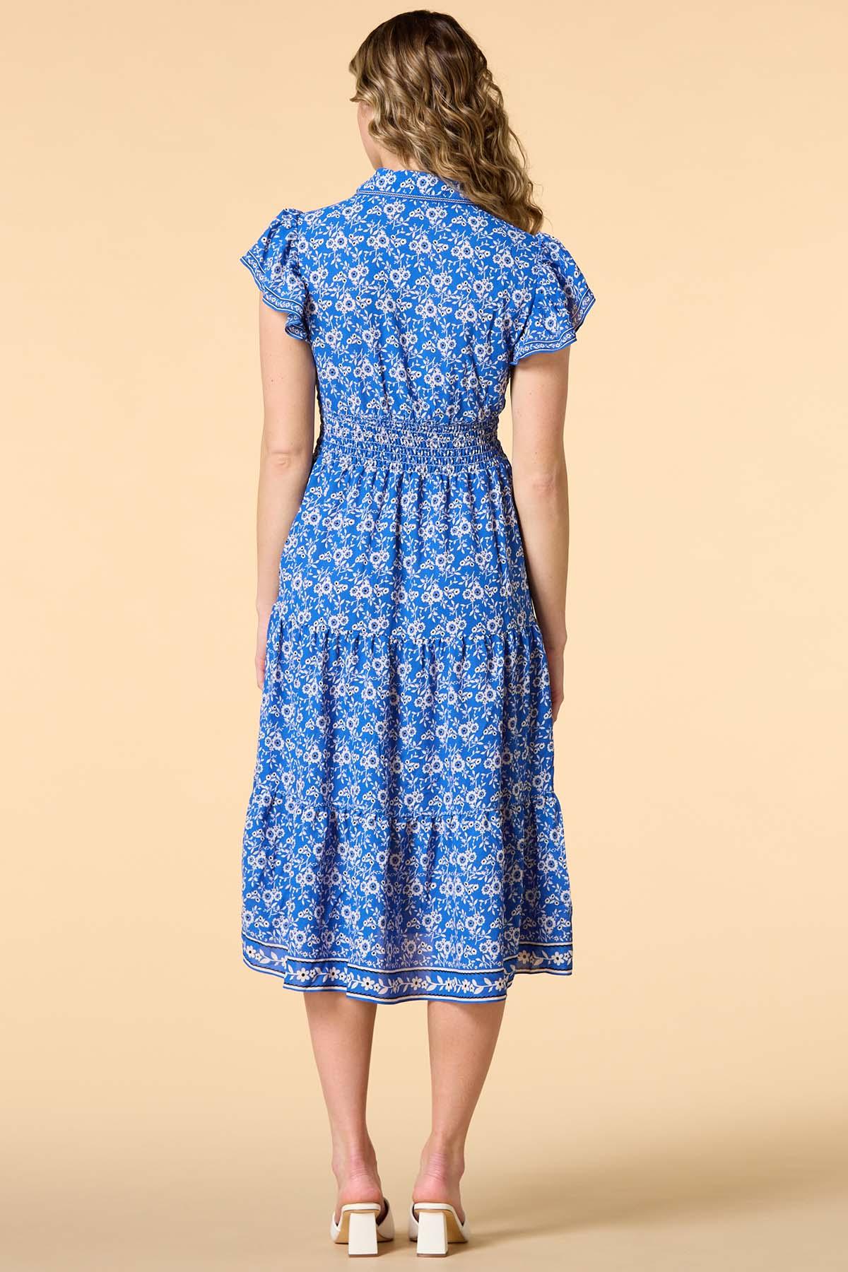 casual midi shirt dress Women's Show Me the Way Light Blue Cotton Button Front Midi Shirt Dress | Size: L
