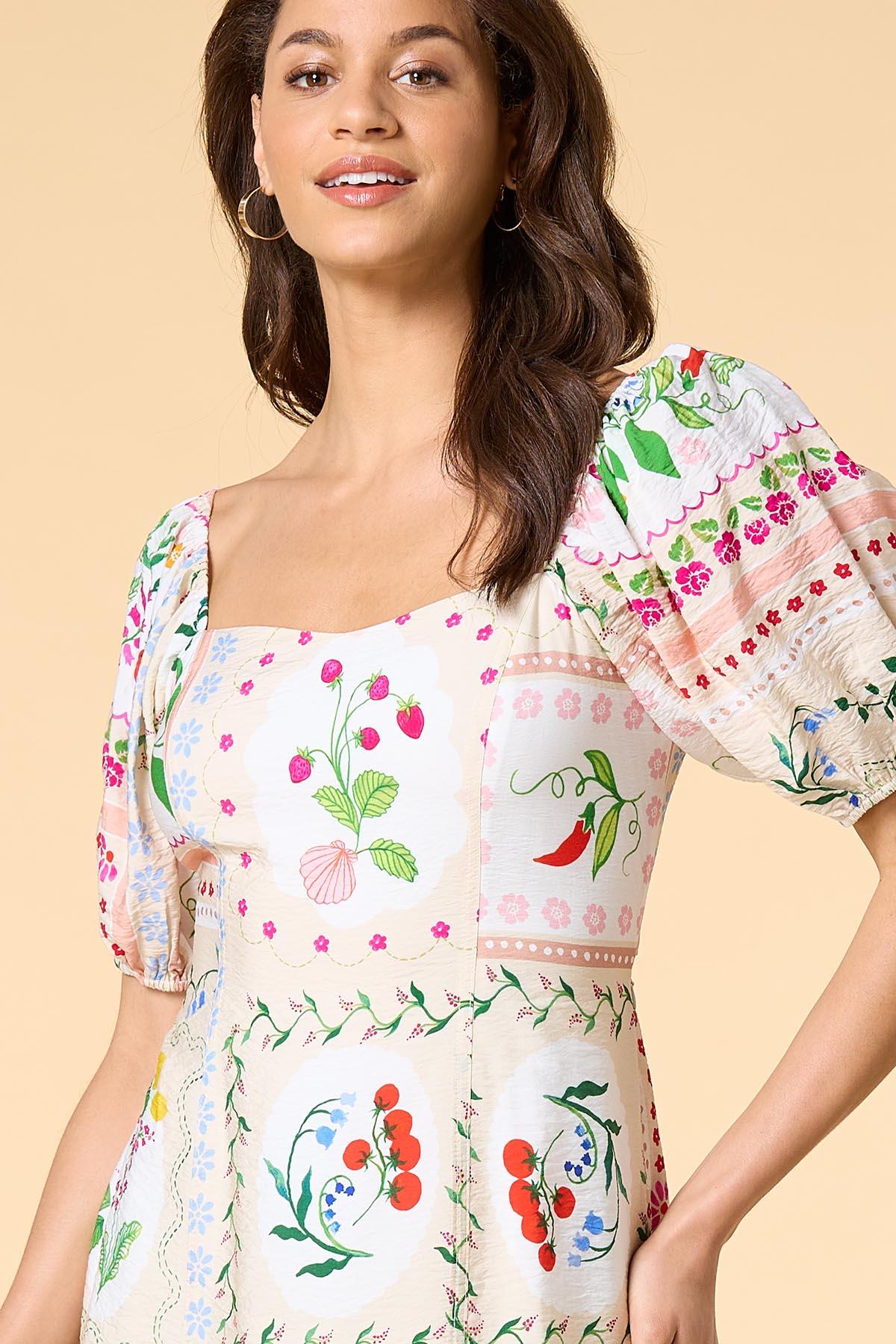 mini long sleeve floral dress Willow Breeze Ditsy Floral Open Side Long Sleeve Mini Dress