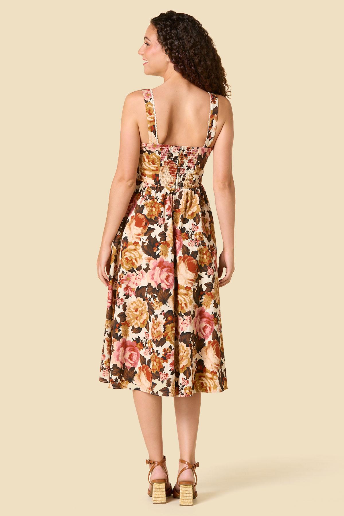 flowy fall midi dress feels Red
