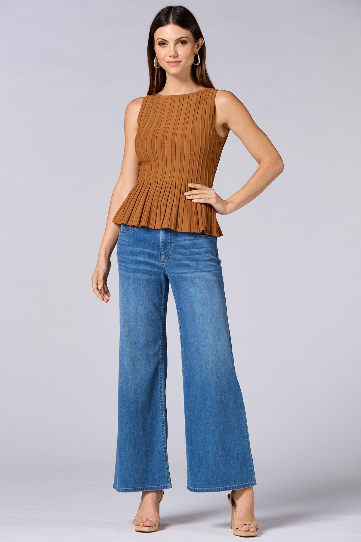 Versona | cache textured peplum tank