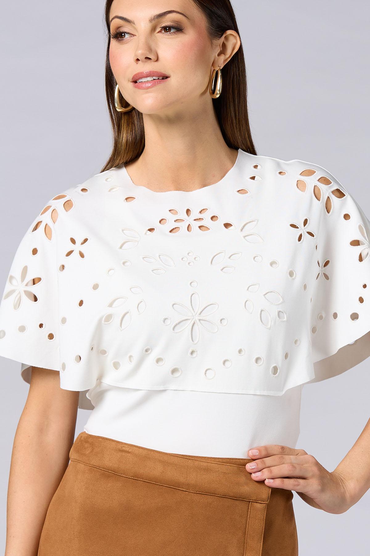 EESETT&Co PONCHO リネンプルオーバー Versona | cache eyelet cut out poncho
