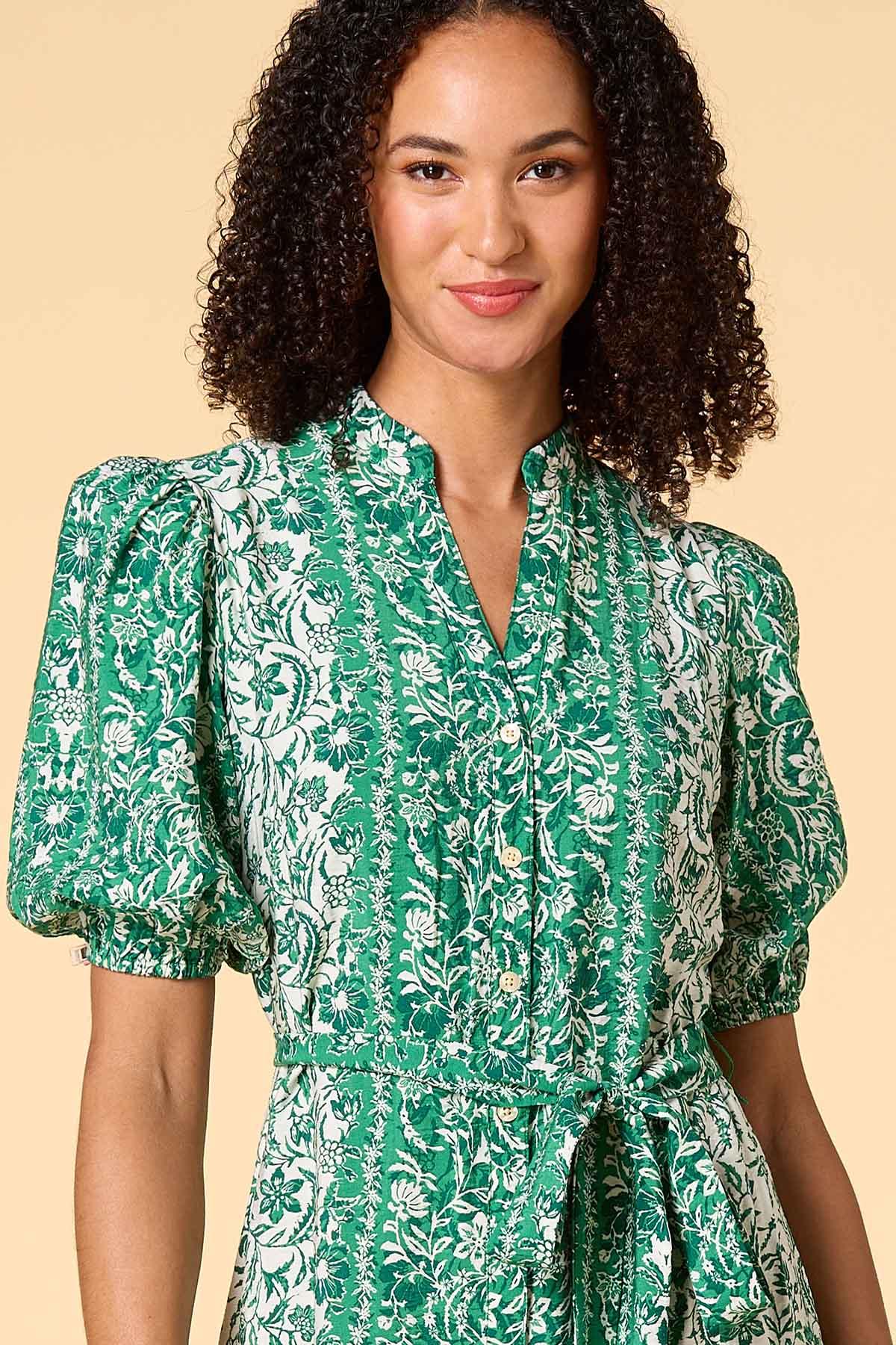 green print shirt dress Versona USWEB
