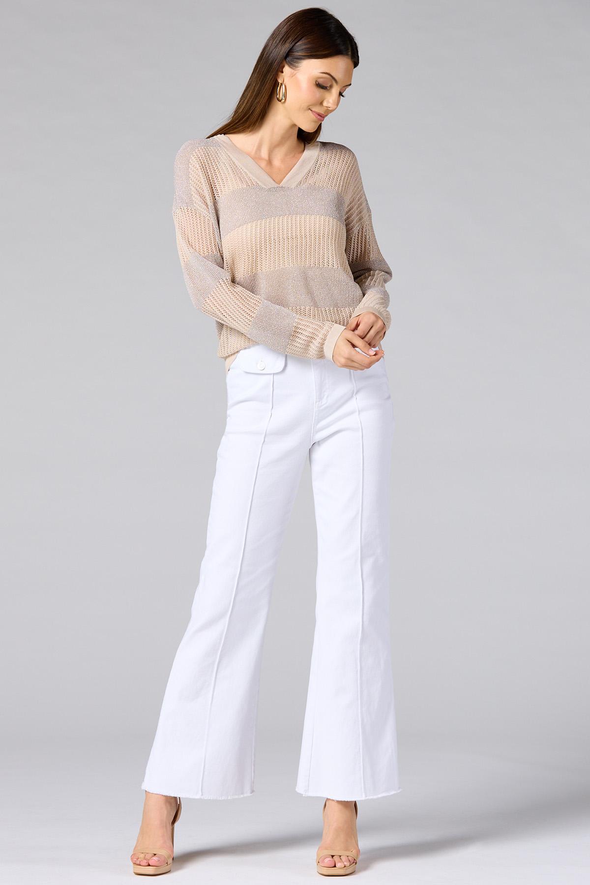 Versona | cache open knit striped pullover