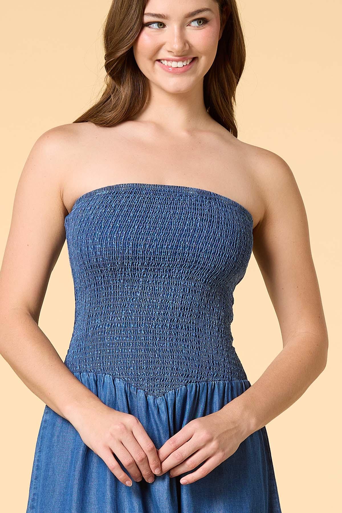 chambray drop waist dress Lightweight Chambray Midi Shirt Dress - All Dresses