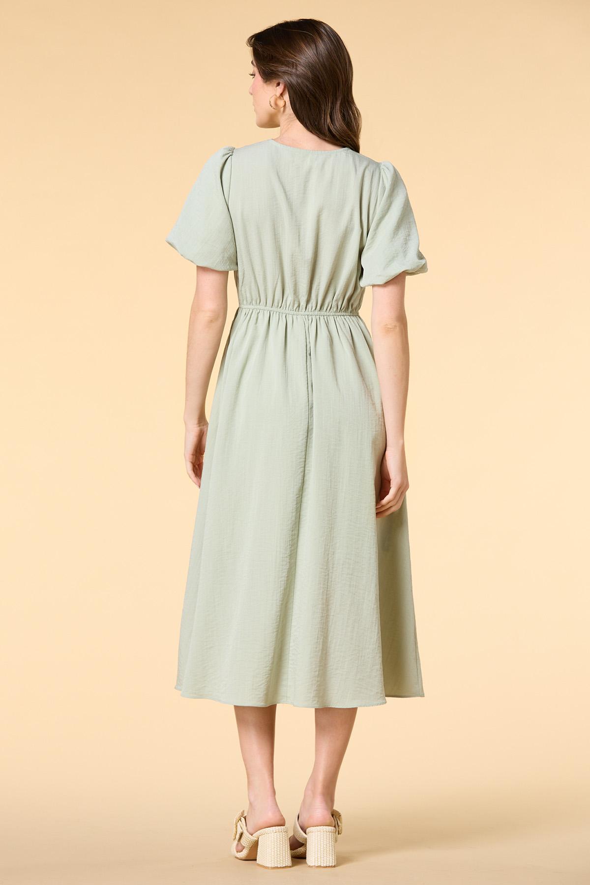 livia midi dress in sage Women's Easy Authority Sage Green Button Front Utility Midi Dress | Size: M