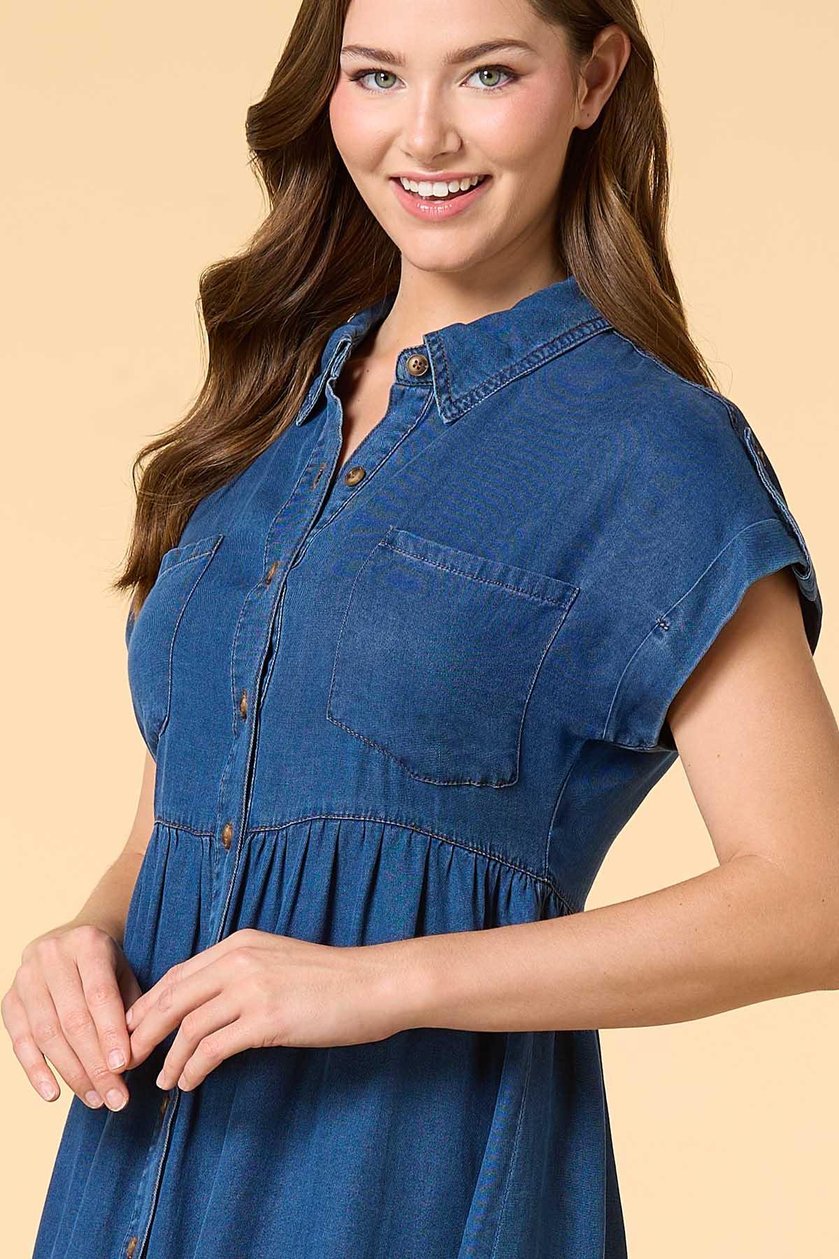 Versona | lights went out chambray shirt dress