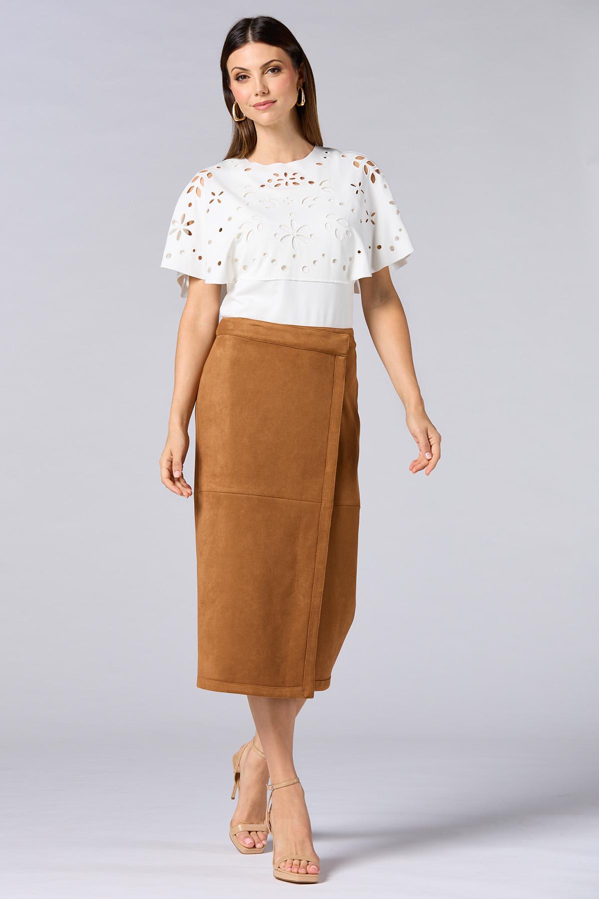 スカート S suede wrap skirt THEREDTHREAD Versona | cache faux suede wrap midi skirt