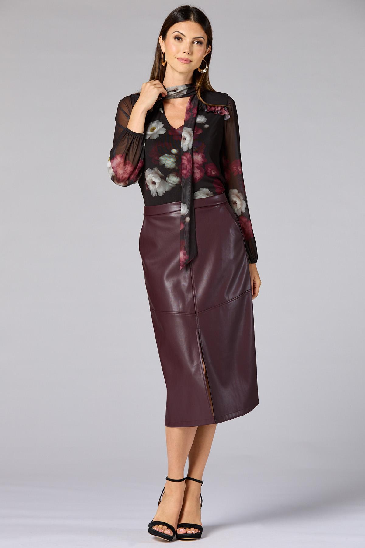wine leather dress Versona Vegan leather midi dress