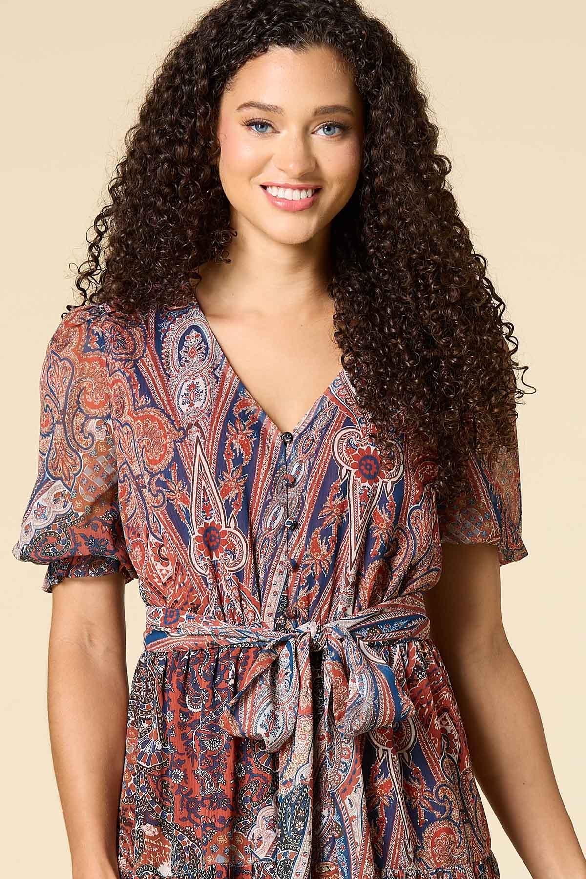 paisley midi dress Versona Say hello to Asha Paisley Printed Midi Dress Medium