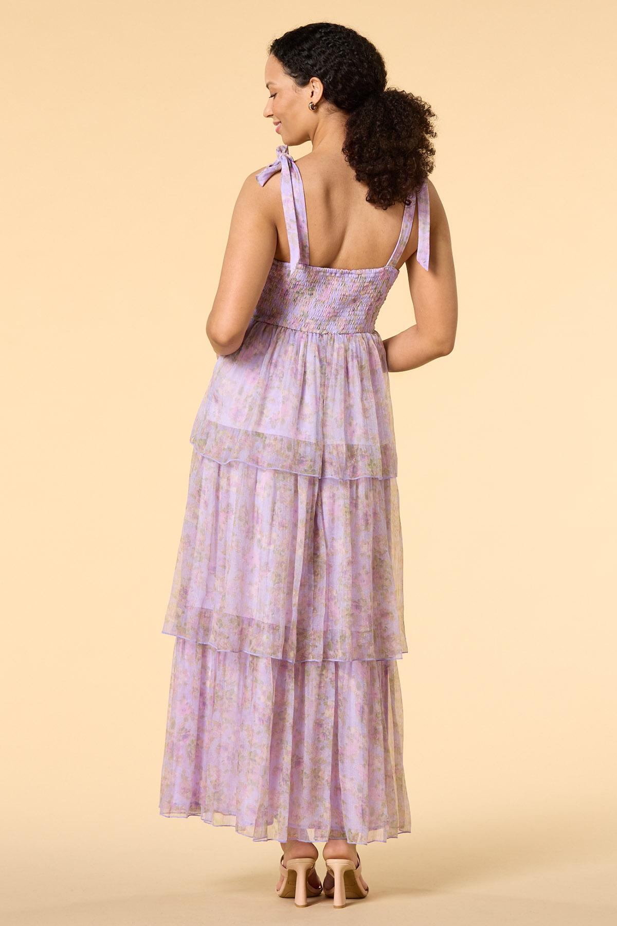 lavender flowy dress Lavender Haze Midi Dress – Vestique main image 0